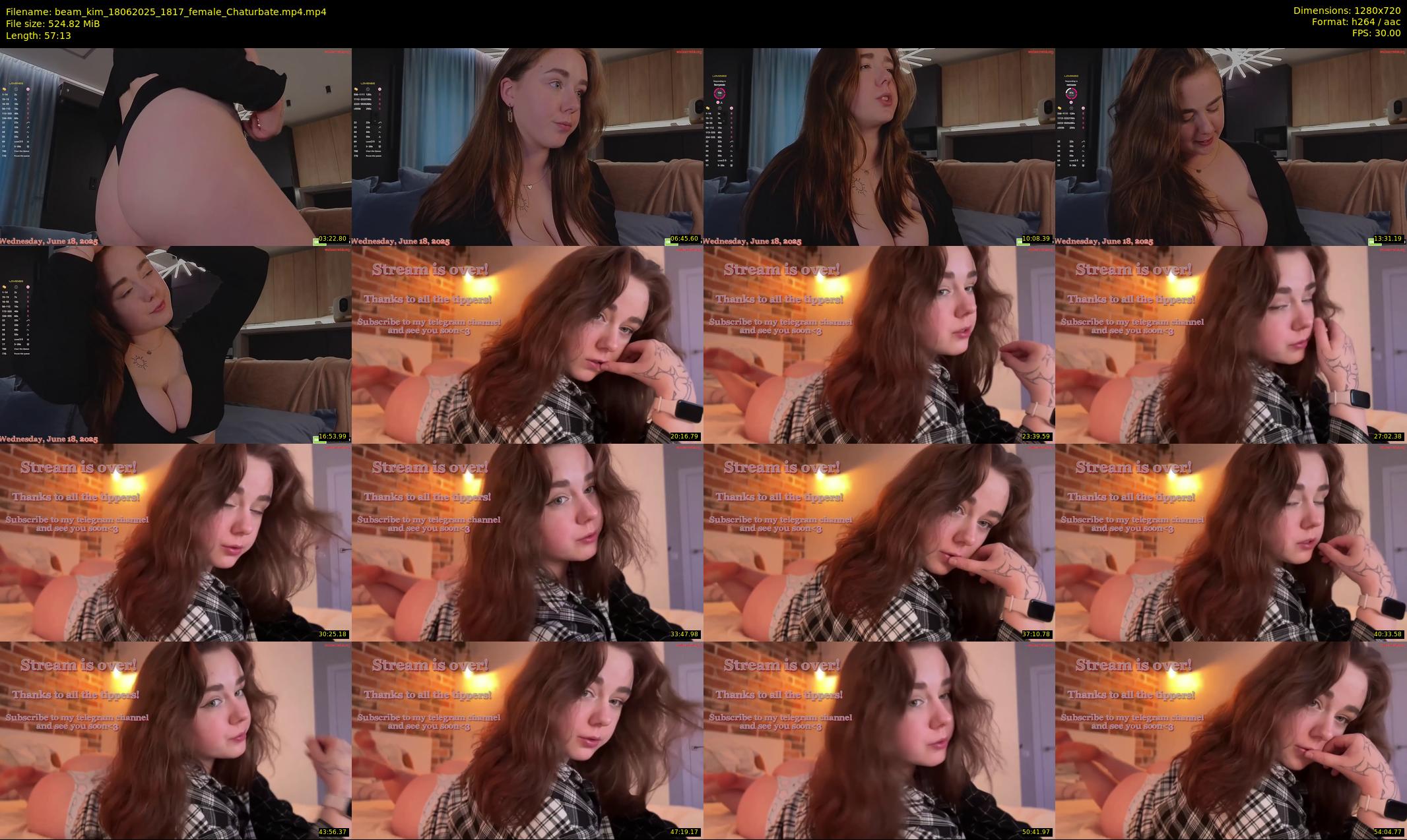 beam_kim — 58 minute Chaturbate female cam show recording, 720p, Jun 18, 2025
