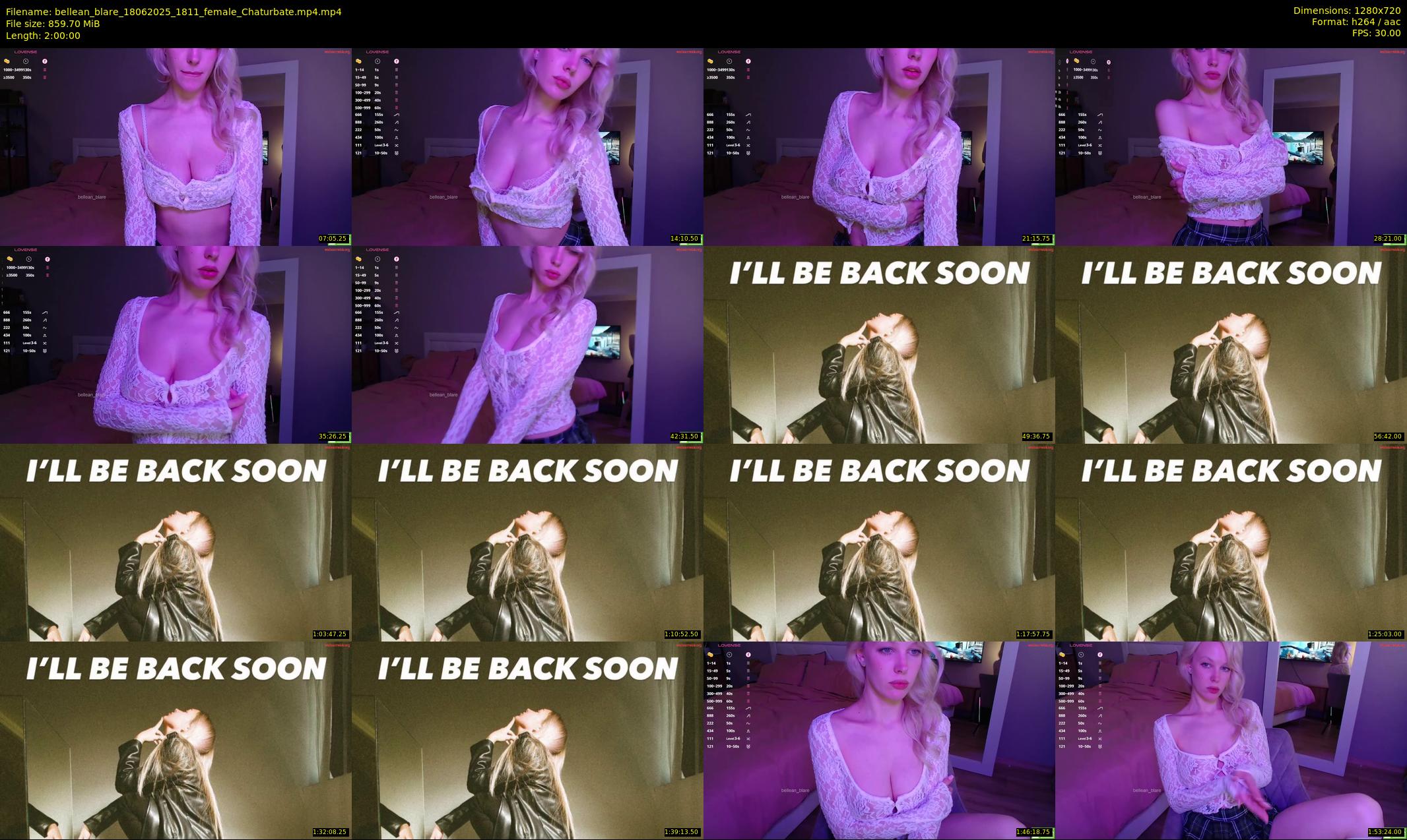 bellean_blare — 120 minute Chaturbate female cam show recording, 720p, Jun 18, 2025