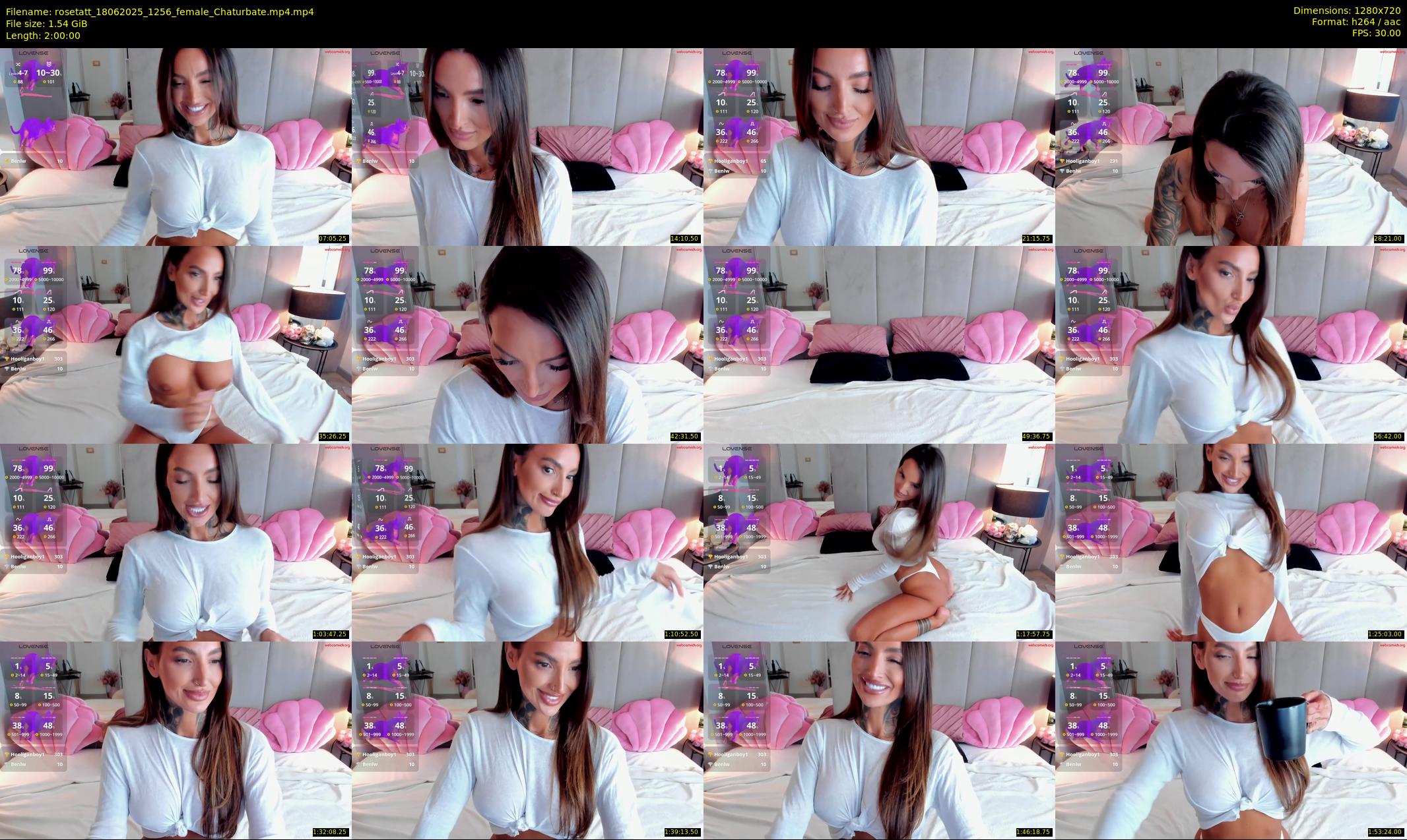 rosetatt — 120 minute Chaturbate female cam show recording, 720p, Jun 18, 2025