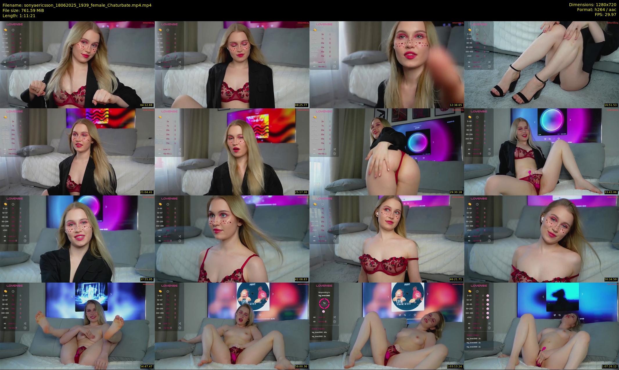 sonyaericsson — 72 minute Chaturbate female cam show recording, 720p, Jun 18, 2025