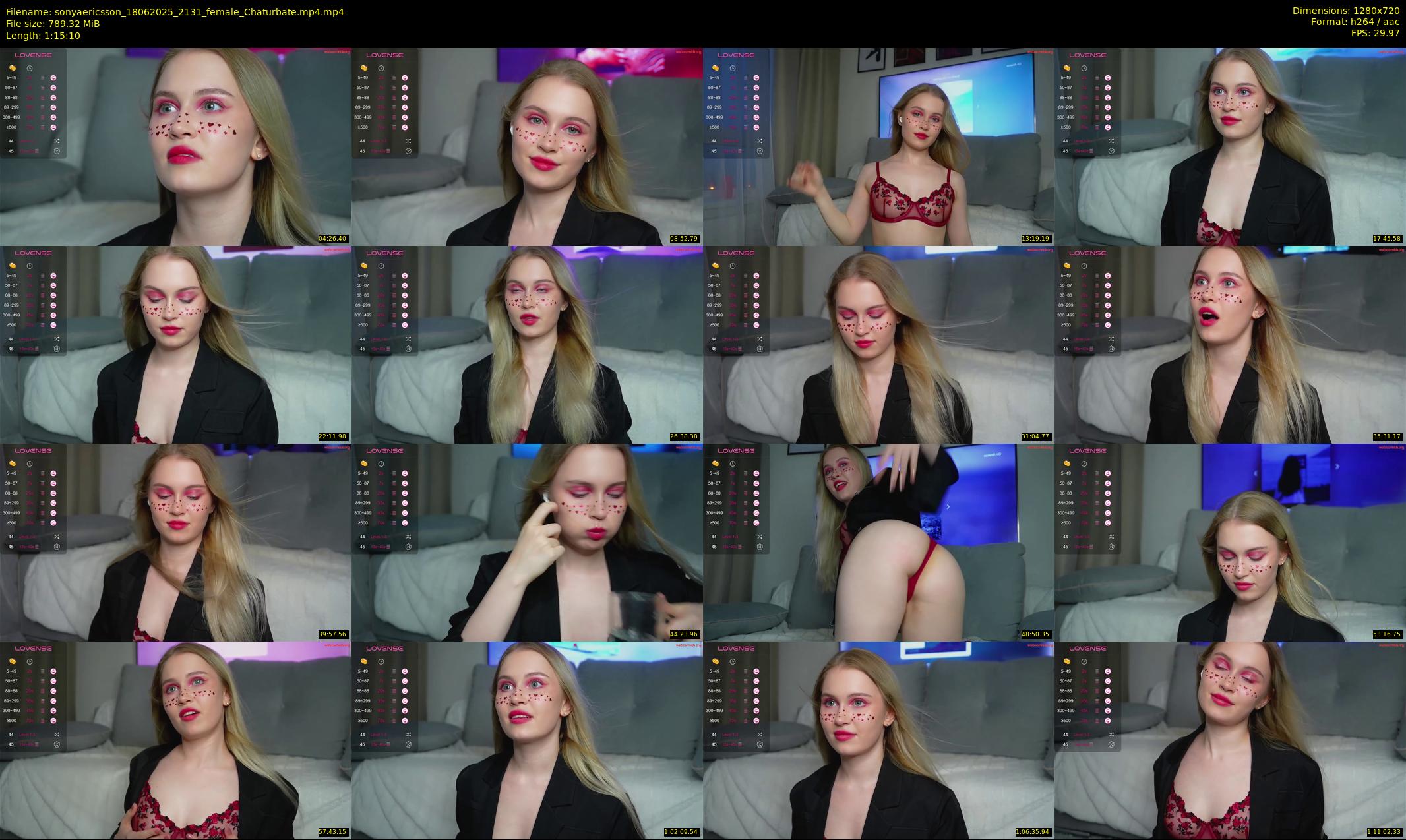 sonyaericsson — 76 minute Chaturbate female cam show recording, 720p, Jun 18, 2025