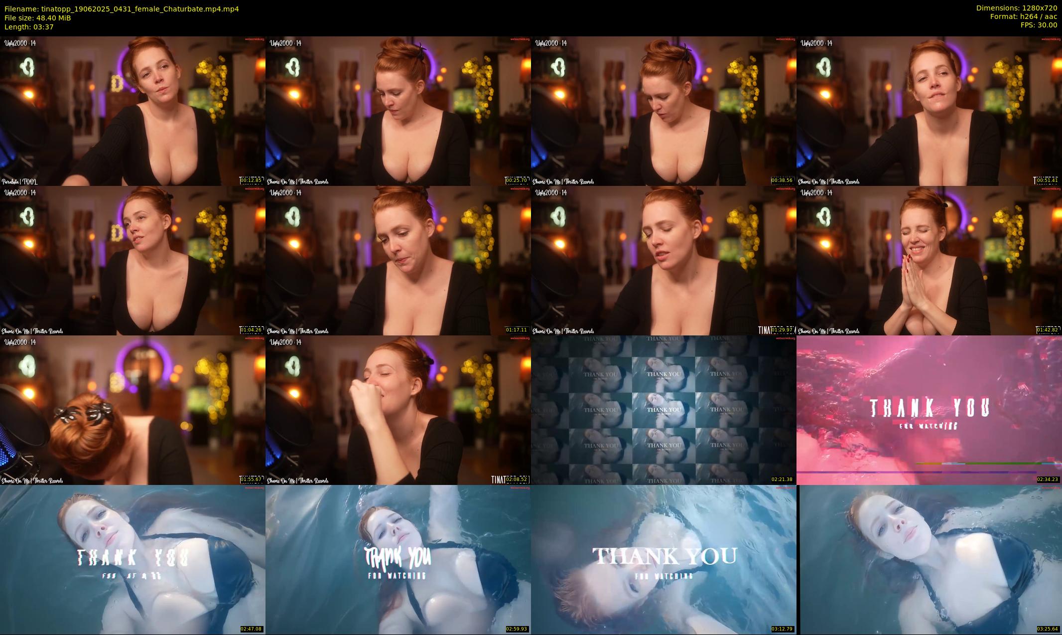 tinatopp — 4 minute Chaturbate female cam show recording, 720p, Jun 19, 2025