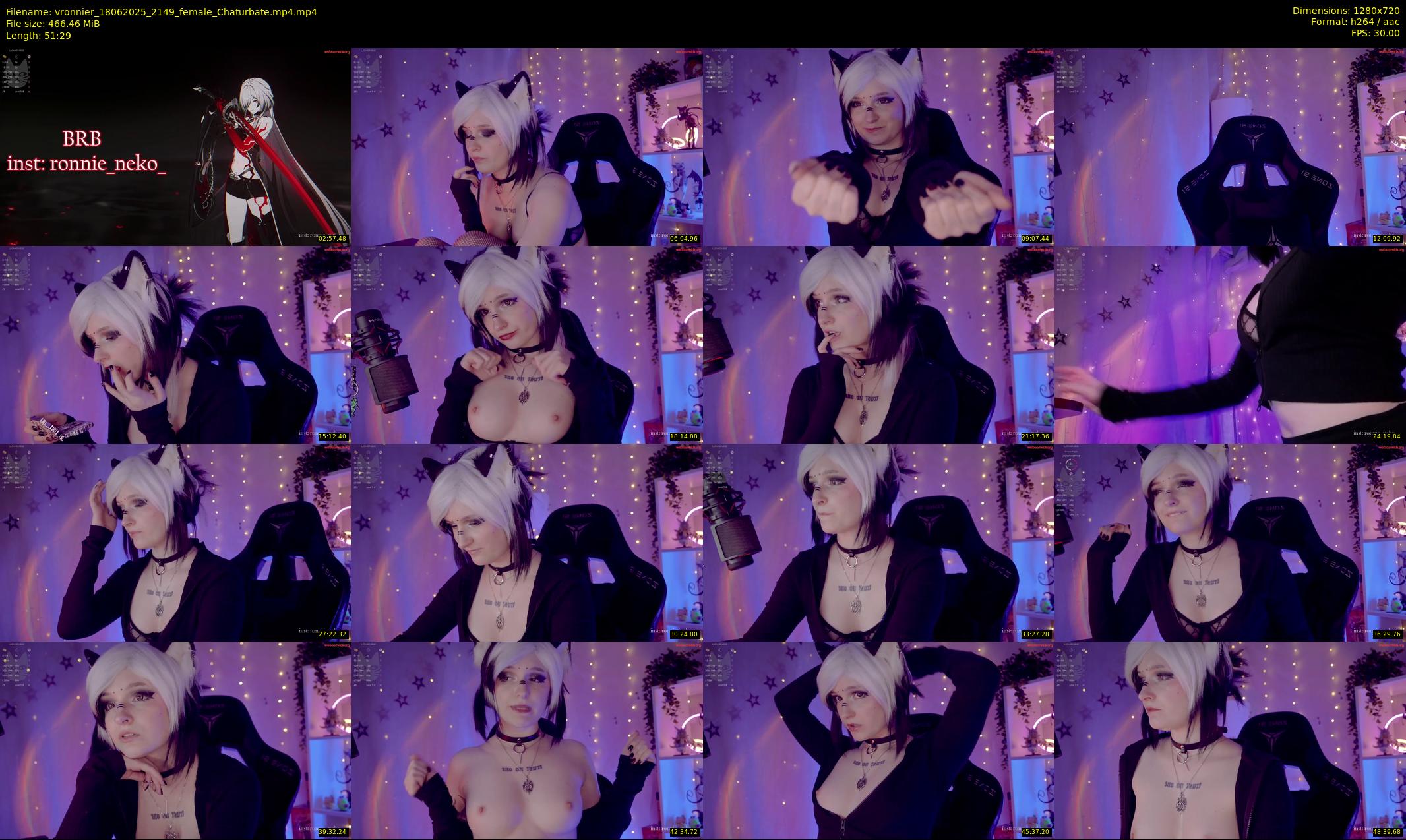 vronnier — 52 minute Chaturbate female cam show recording, 720p, Jun 18, 2025