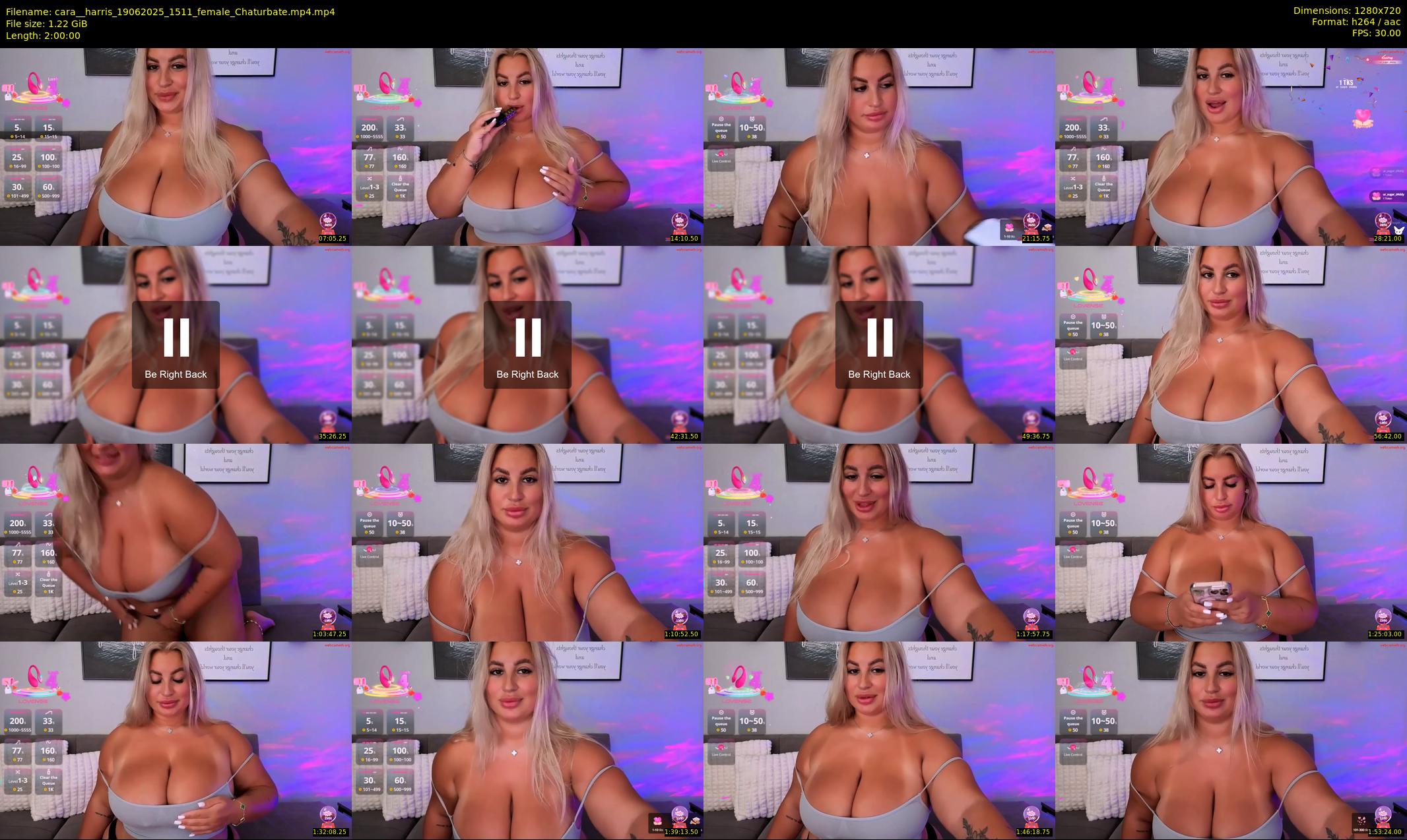 cara__harris — 120 minute Chaturbate female cam show recording, 720p, Jun 19, 2025