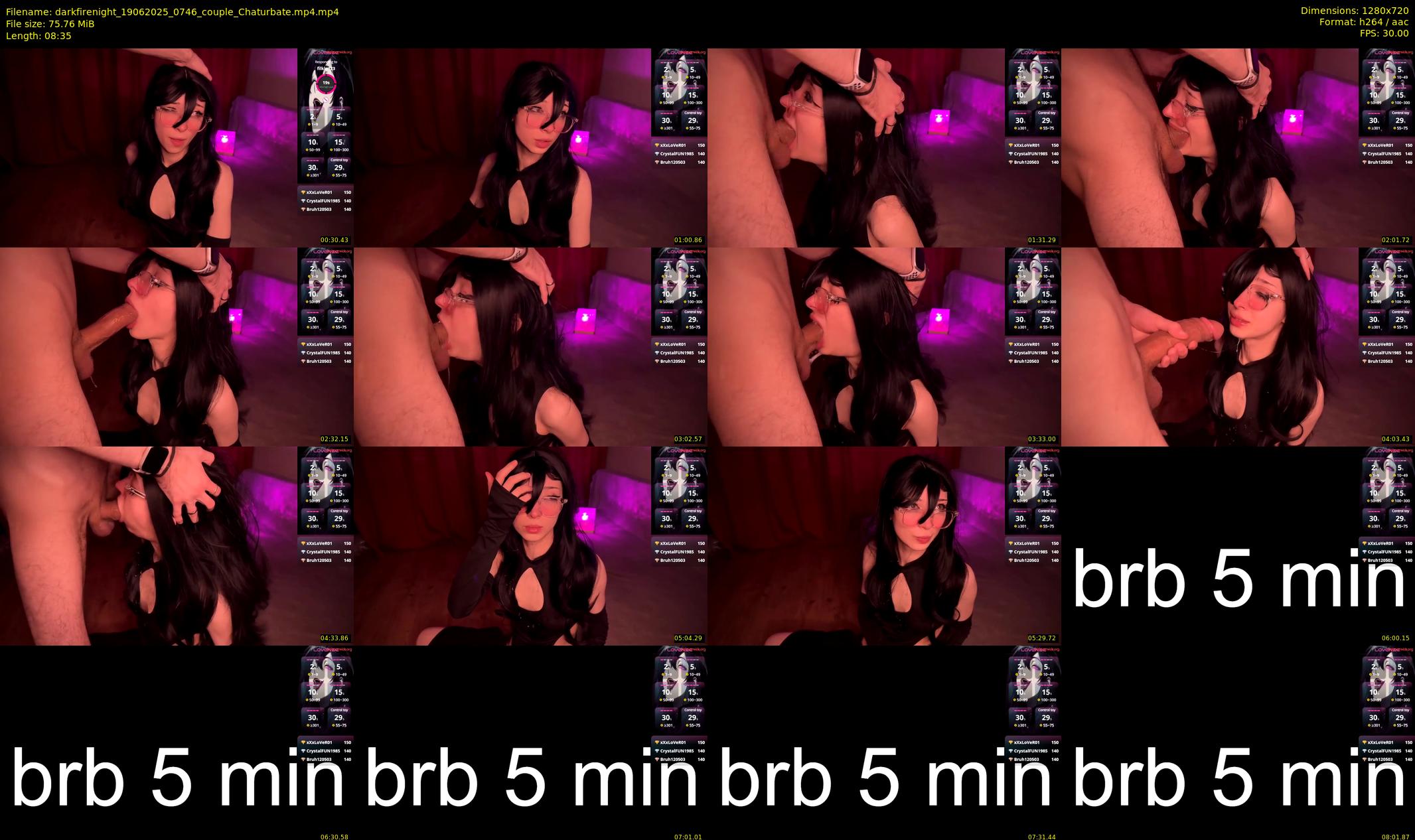 darkfirenight — 9 minute Chaturbate couple cam show recording, 720p, Jun 19, 2025