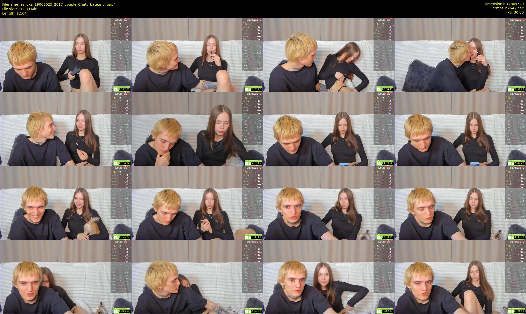 eshcka — 13 minute Chaturbate couple cam show recording, 720p, Jun 19, 2025