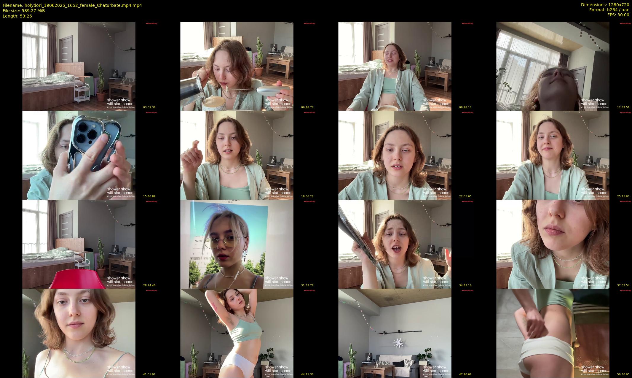 holydori — 54 minute Chaturbate female cam show recording, 720p, Jun 19, 2025