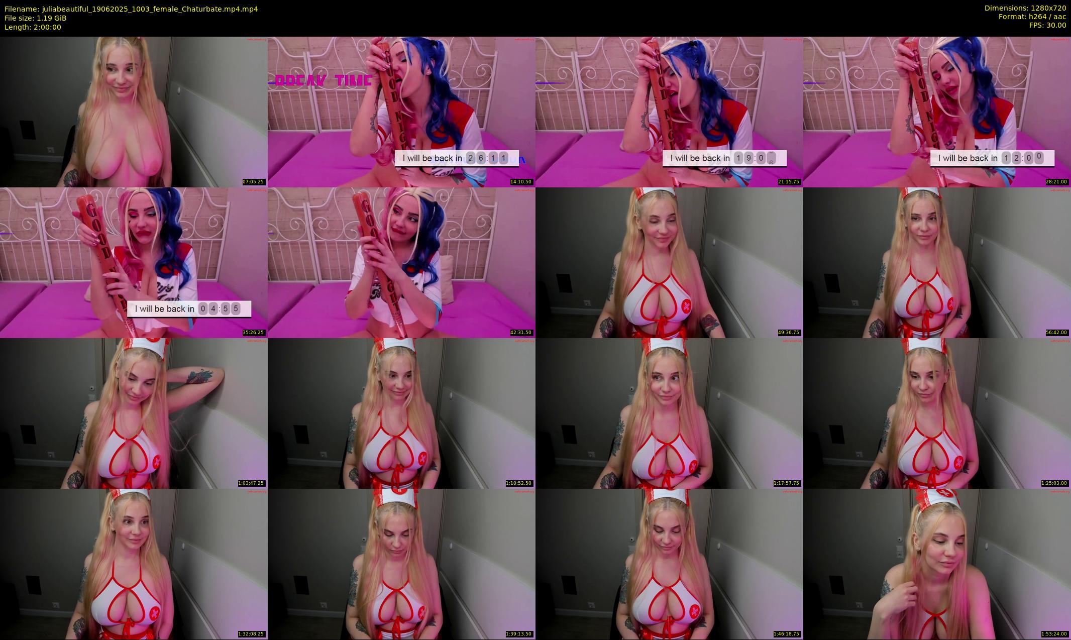 juliabeautiful — 120 minute Chaturbate female cam show recording, 720p, Jun 19, 2025