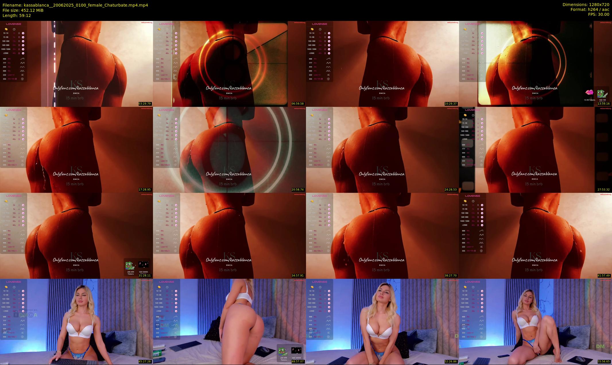 kassablanca_ — 60 minute Chaturbate female cam show recording, 720p, Jun 20, 2025