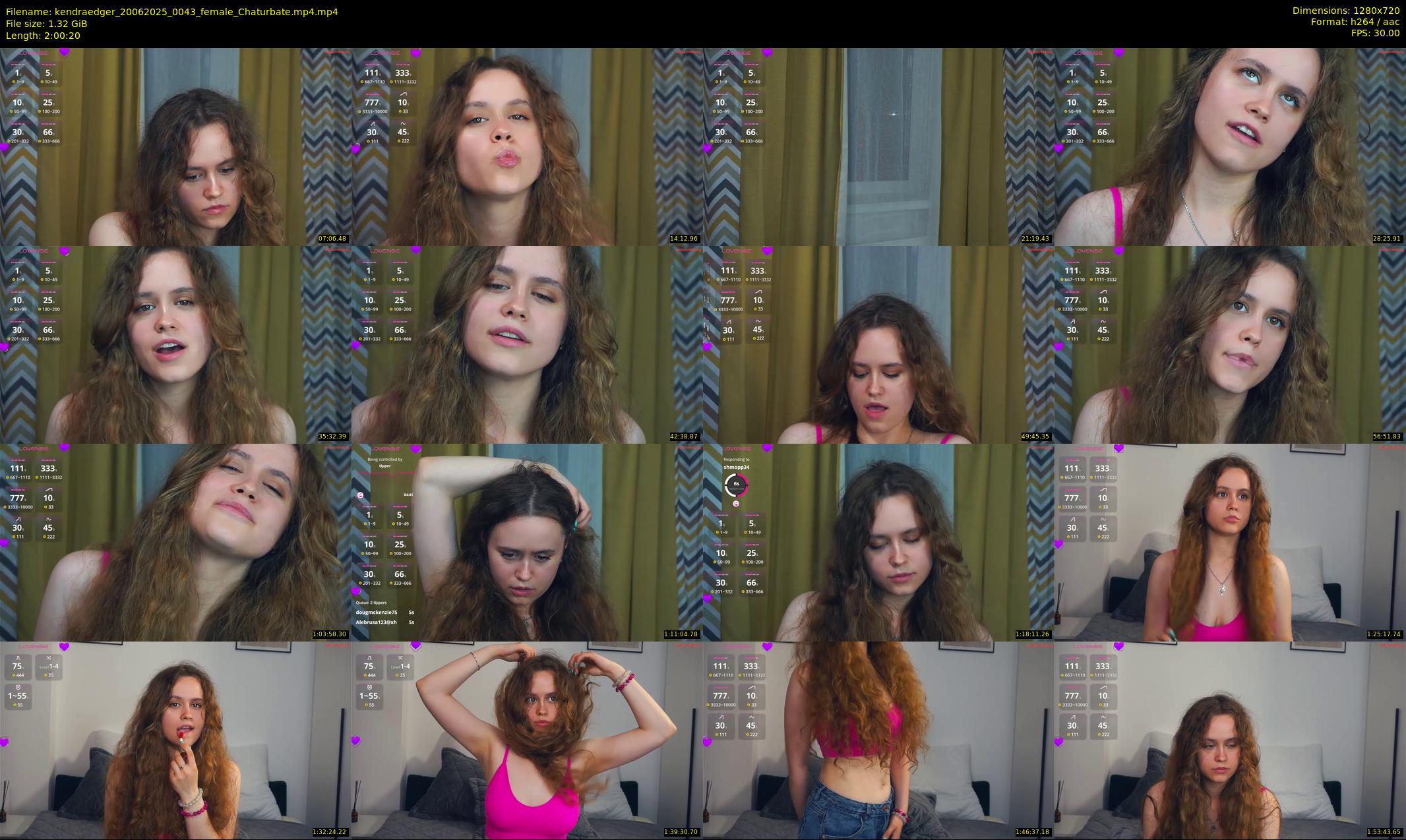 kendraedger — 121 minute Chaturbate female cam show recording, 720p, Jun 20, 2025