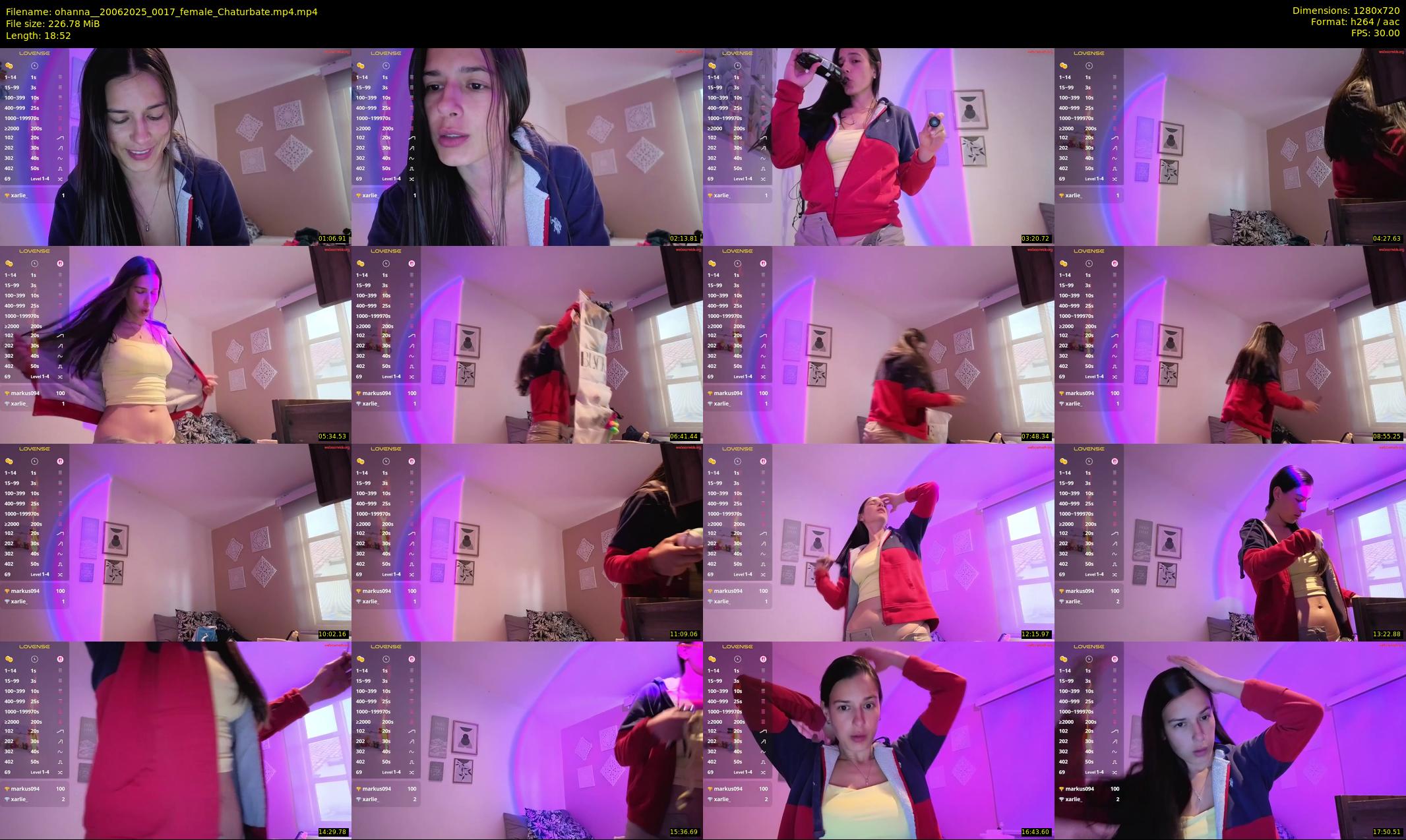 ohanna_ — 19 minute Chaturbate female cam show recording, 720p, Jun 20, 2025