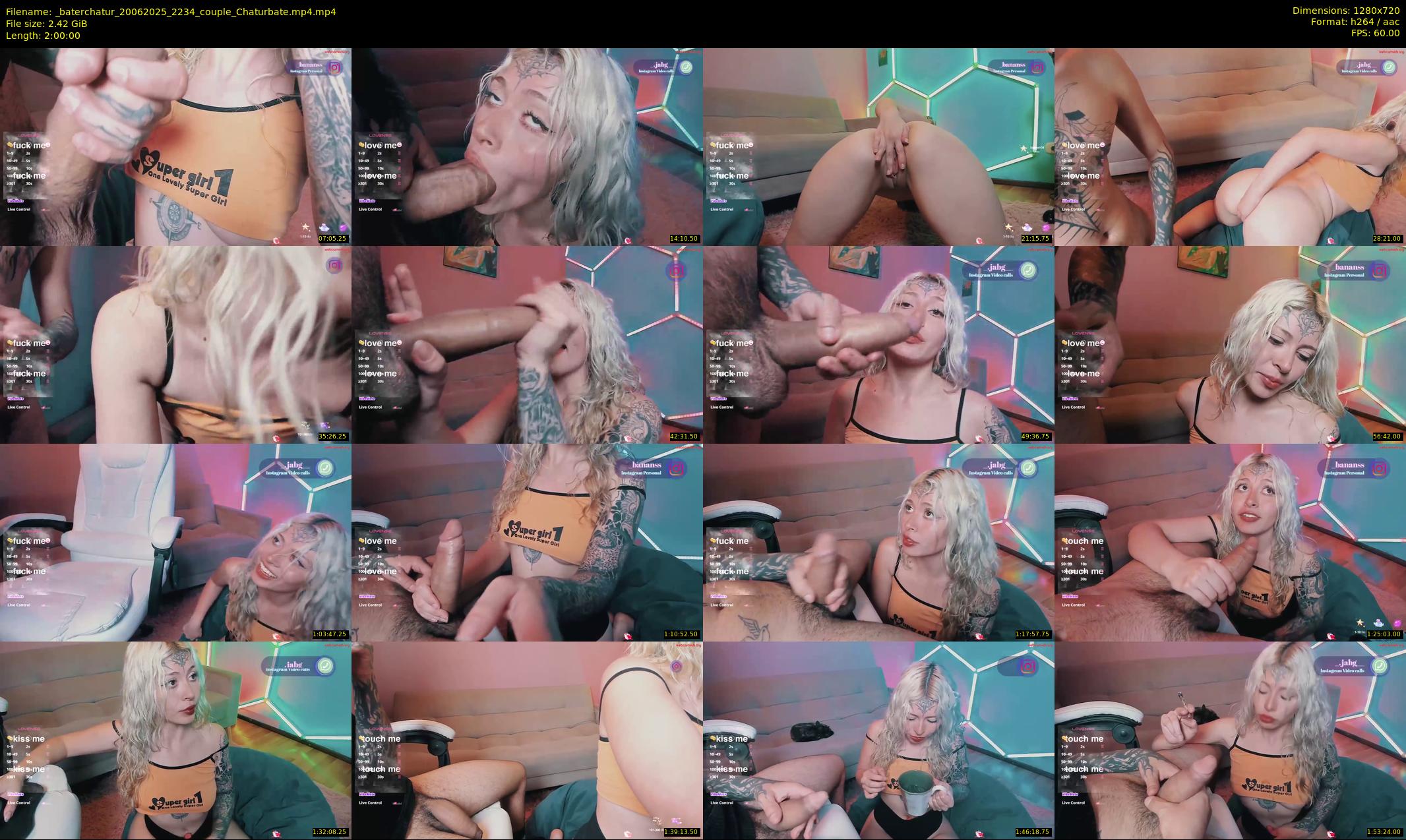 _baterchatur — 120 minute Chaturbate couple cam show recording, 720p, Jun 20, 2025