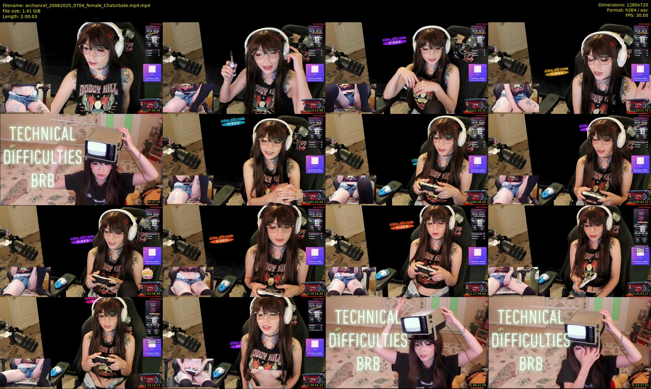 archancel — 121 minute Chaturbate female cam show recording, 720p, Jun 20, 2025