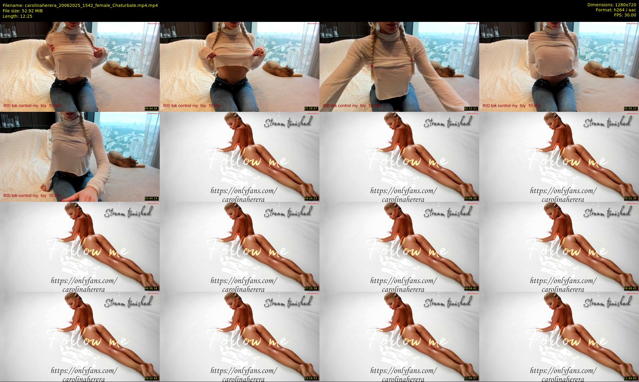 carolinaherera — 13 minute Chaturbate female cam show recording, 720p, Jun 20, 2025