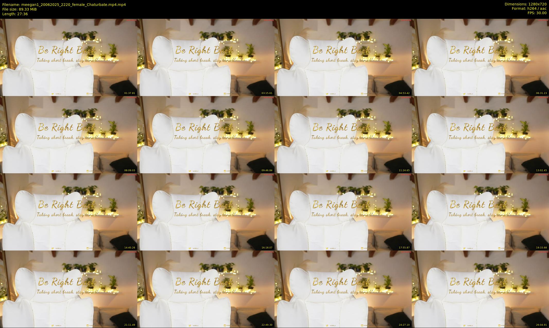 meegan1 — 28 minute Chaturbate female cam show recording, 720p, Jun 20, 2025