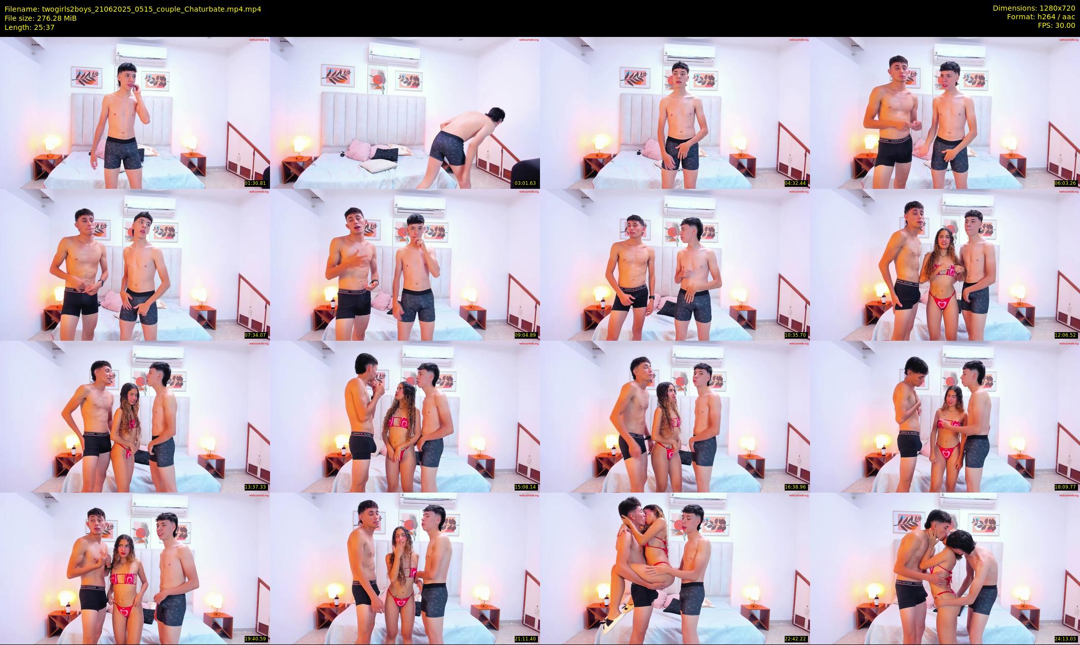 twogirls2boys — 26 minute Chaturbate couple cam show recording, 720p, Jun 21, 2025