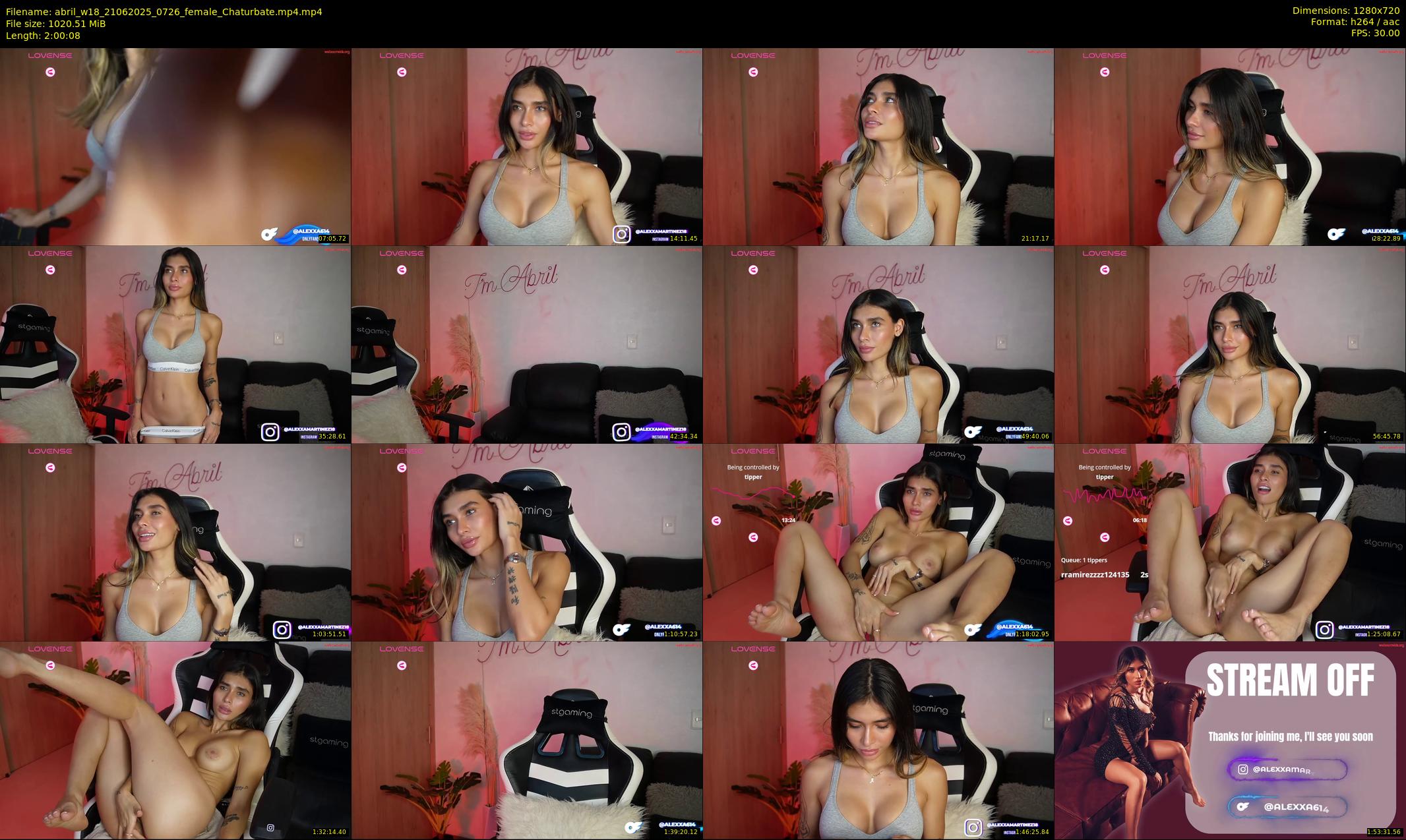 abril_w18 — 121 minute Chaturbate female cam show recording, 720p, Jun 21, 2025