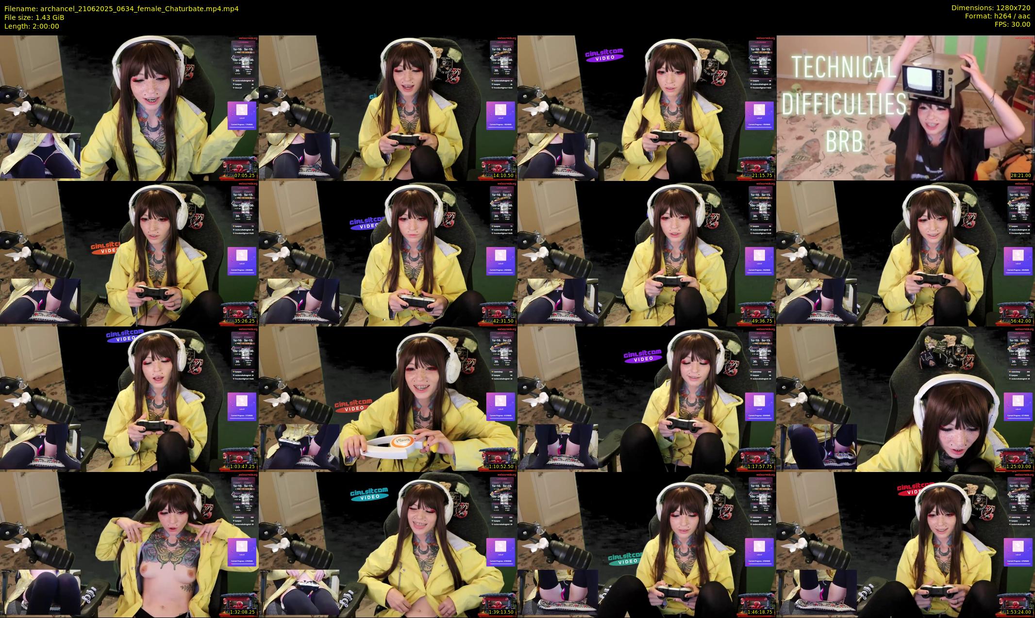 archancel — 120 minute Chaturbate female cam show recording, 720p, Jun 21, 2025
