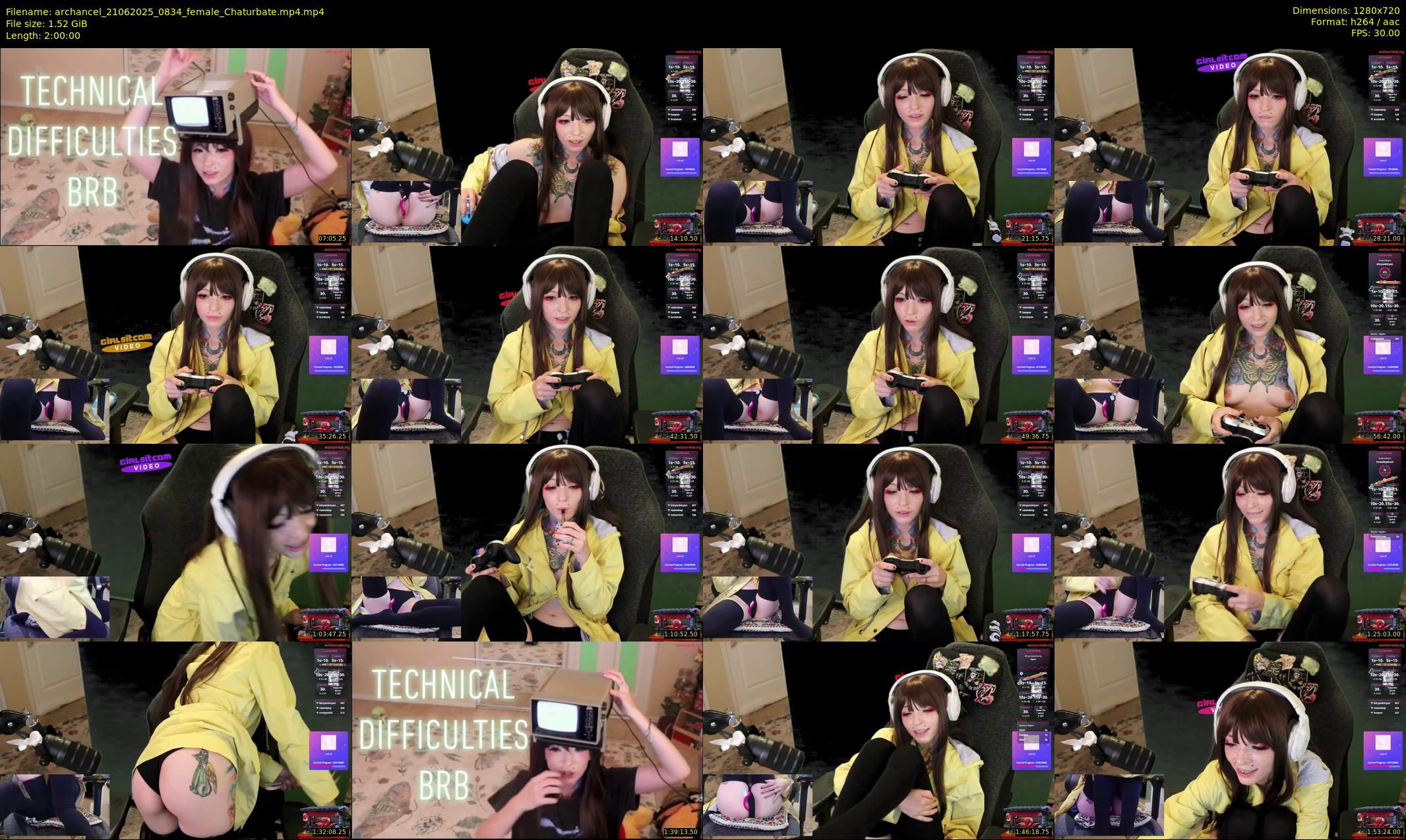 archancel — 120 minute Chaturbate female cam show recording, 720p, Jun 21, 2025