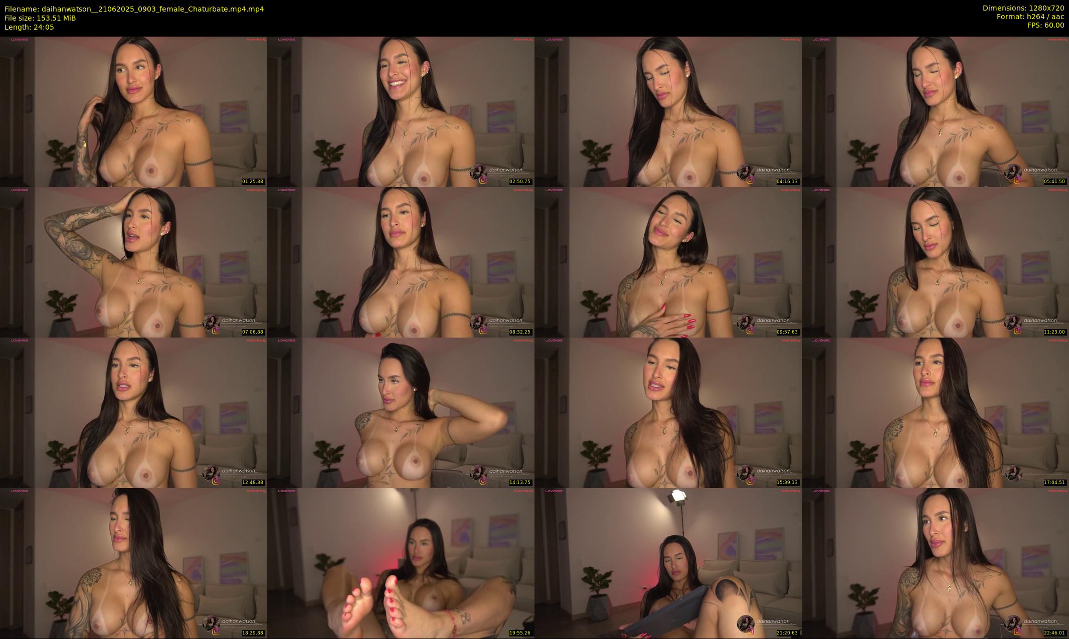 daihanwatson_ — 25 minute Chaturbate female cam show recording, 720p, Jun 21, 2025