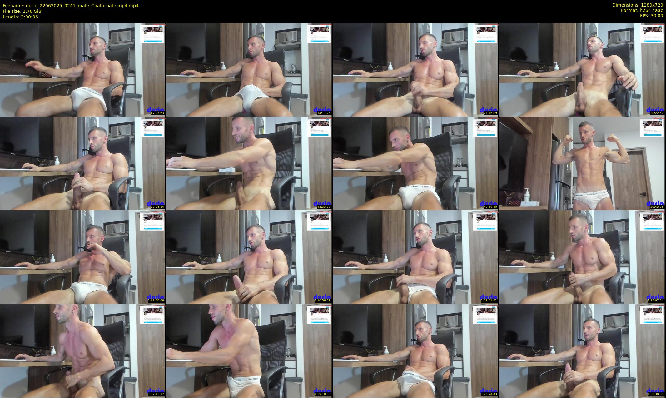 durio — 121 minute Chaturbate male cam show recording, 720p, Jun 22, 2025