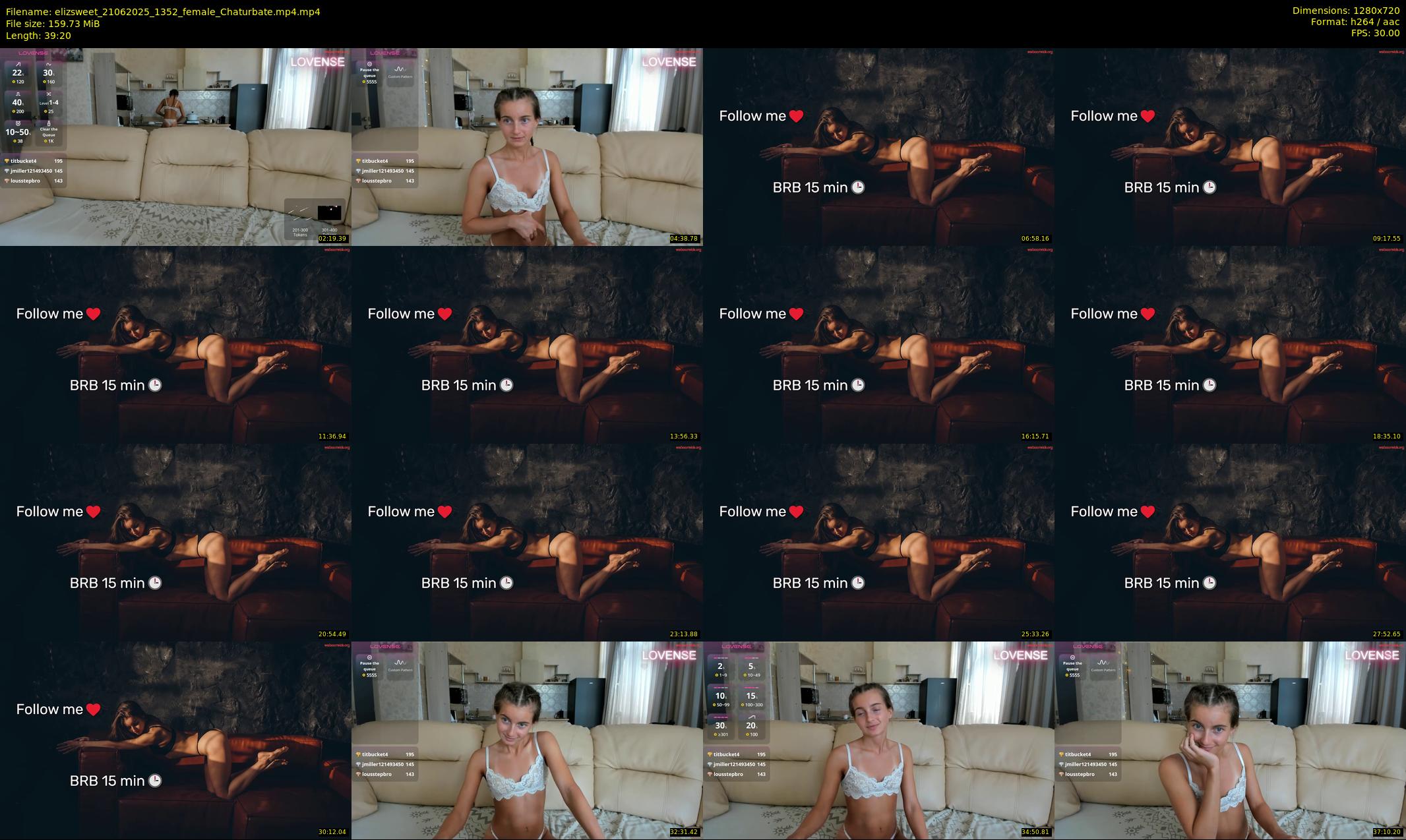 elizsweet — 40 minute Chaturbate female cam show recording, 720p, Jun 21, 2025