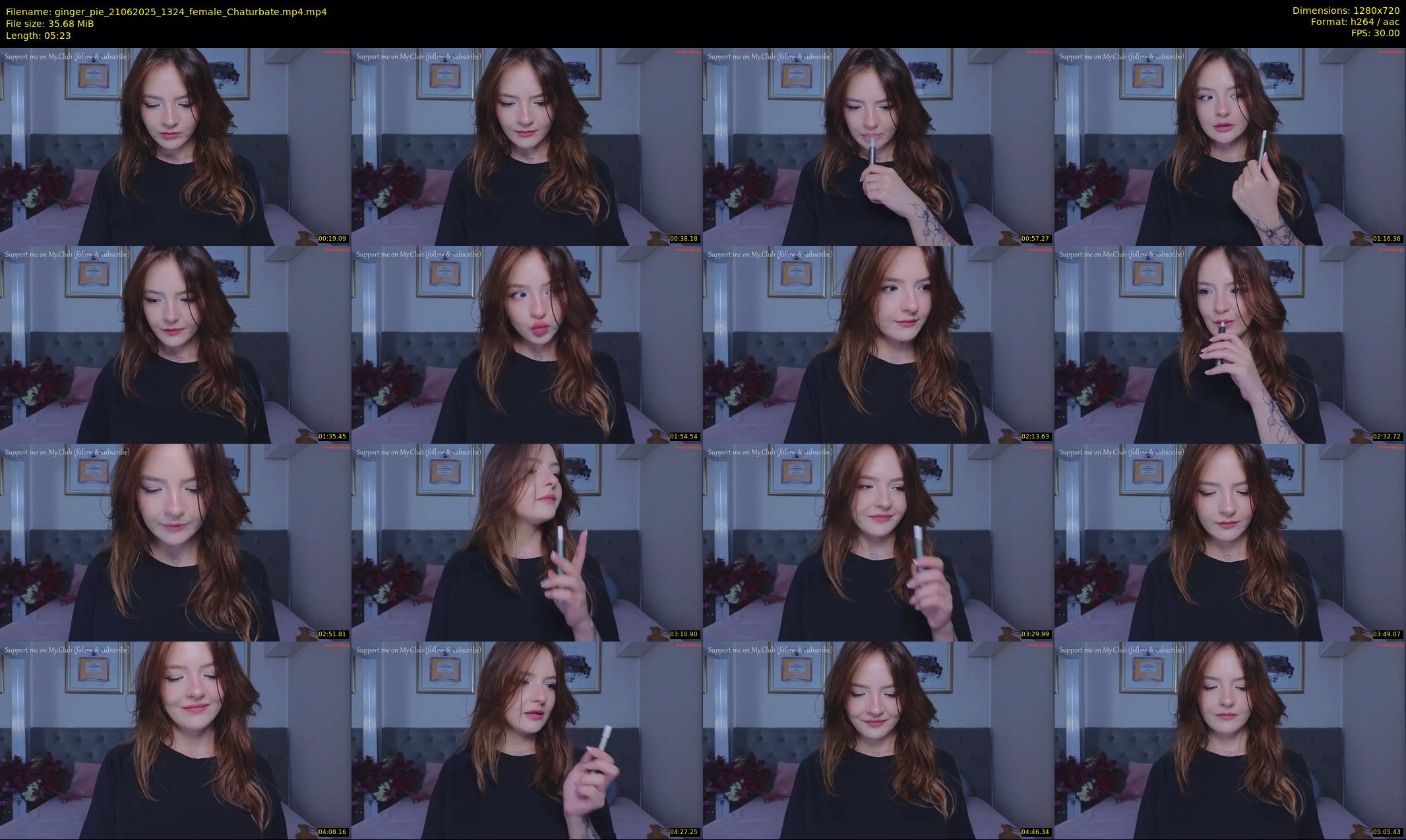 ginger_pie — 6 minute Chaturbate female cam show recording, 720p, Jun 21, 2025