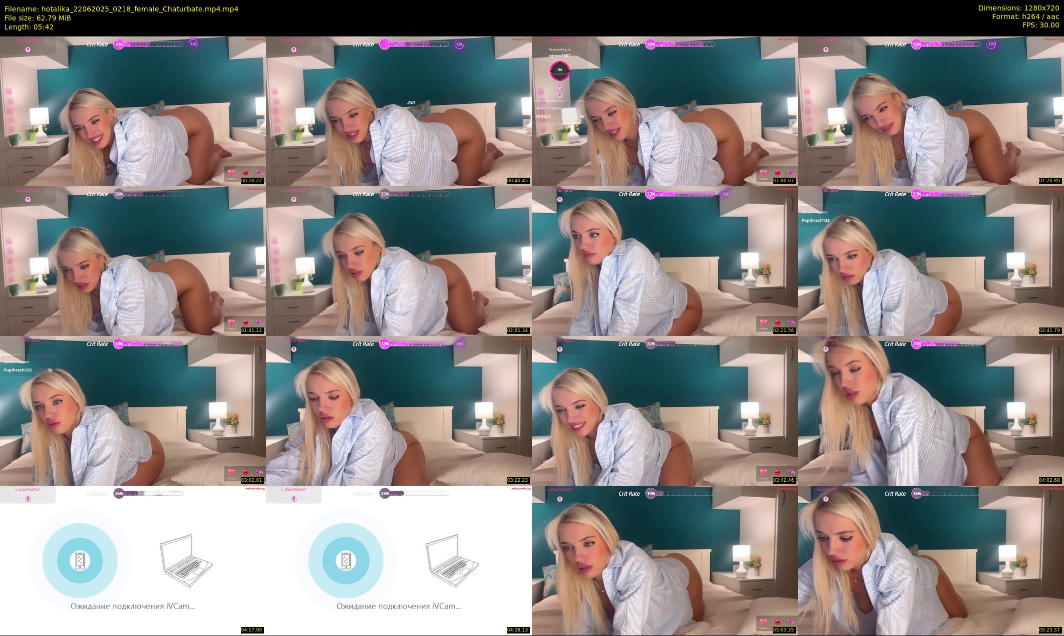 hotalika — 6 minute Chaturbate female cam show recording, 720p, Jun 22, 2025