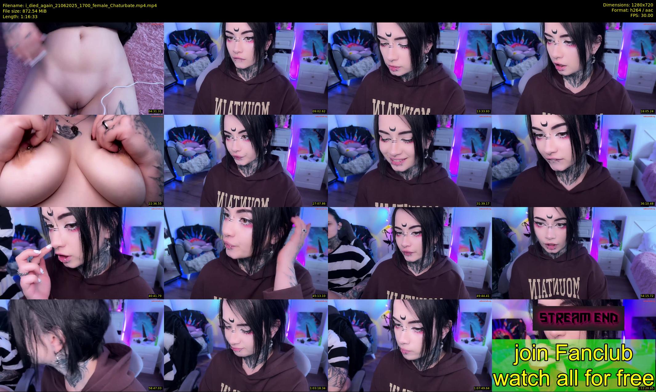 i_died_again — 77 minute Chaturbate female cam show recording, 720p, Jun 21, 2025