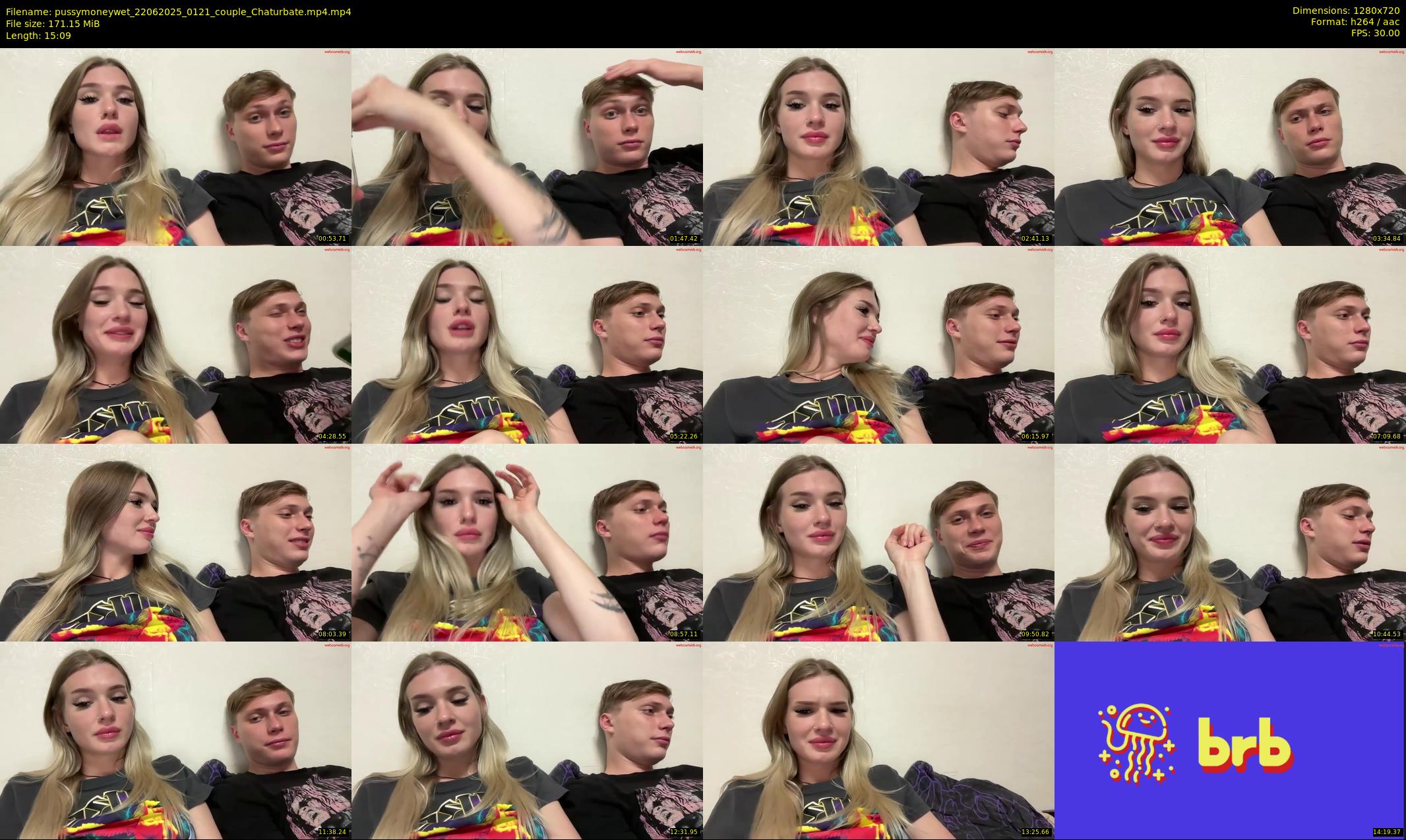 pussymoneywet — 16 minute Chaturbate couple cam show recording, 720p, Jun 22, 2025