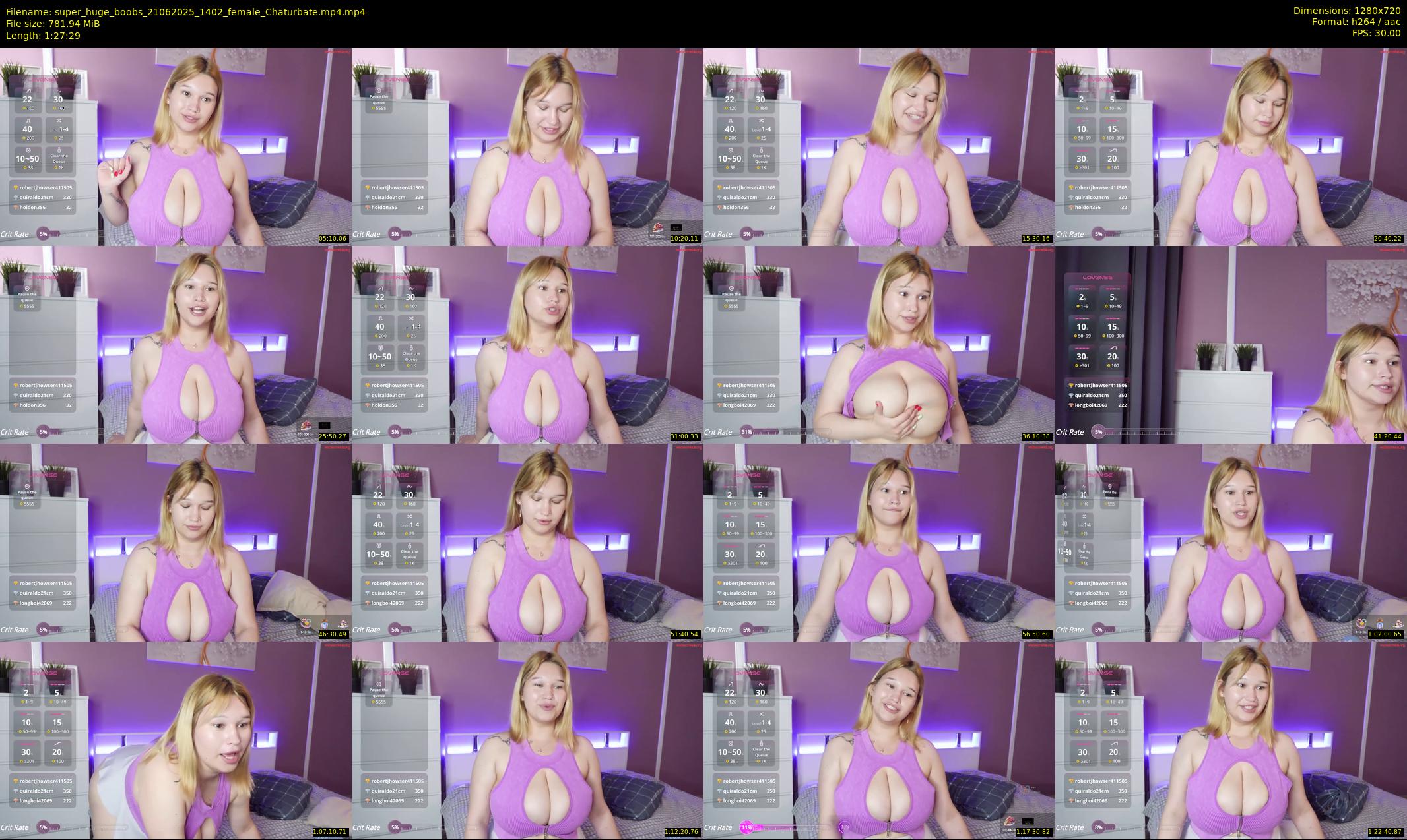 super_huge_boobs — 88 minute Chaturbate female cam show recording, 720p, Jun 21, 2025