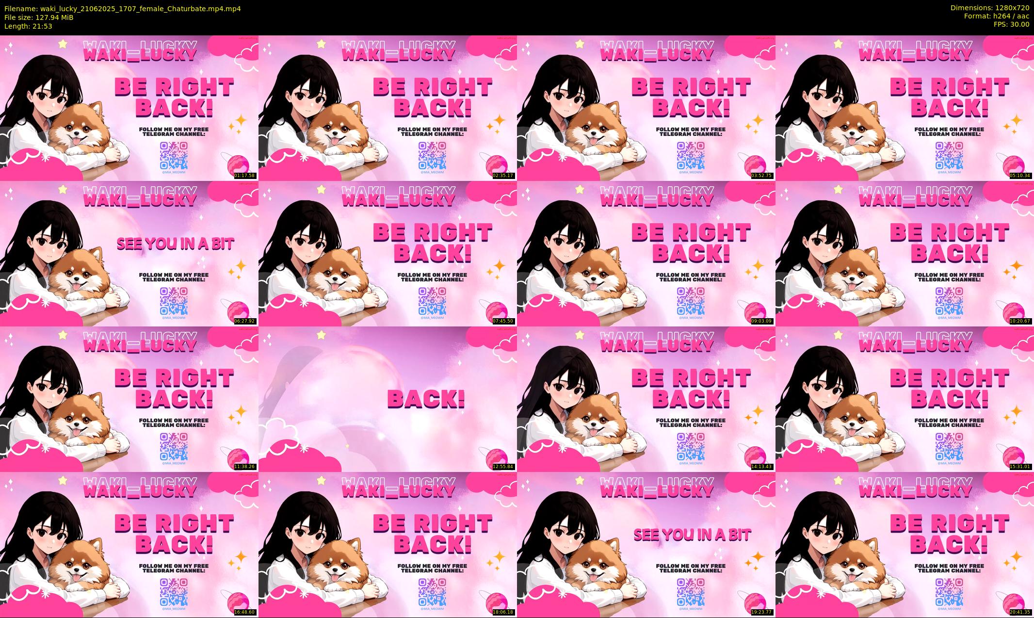 waki_lucky — 22 minute Chaturbate female cam show recording, 720p, Jun 21, 2025