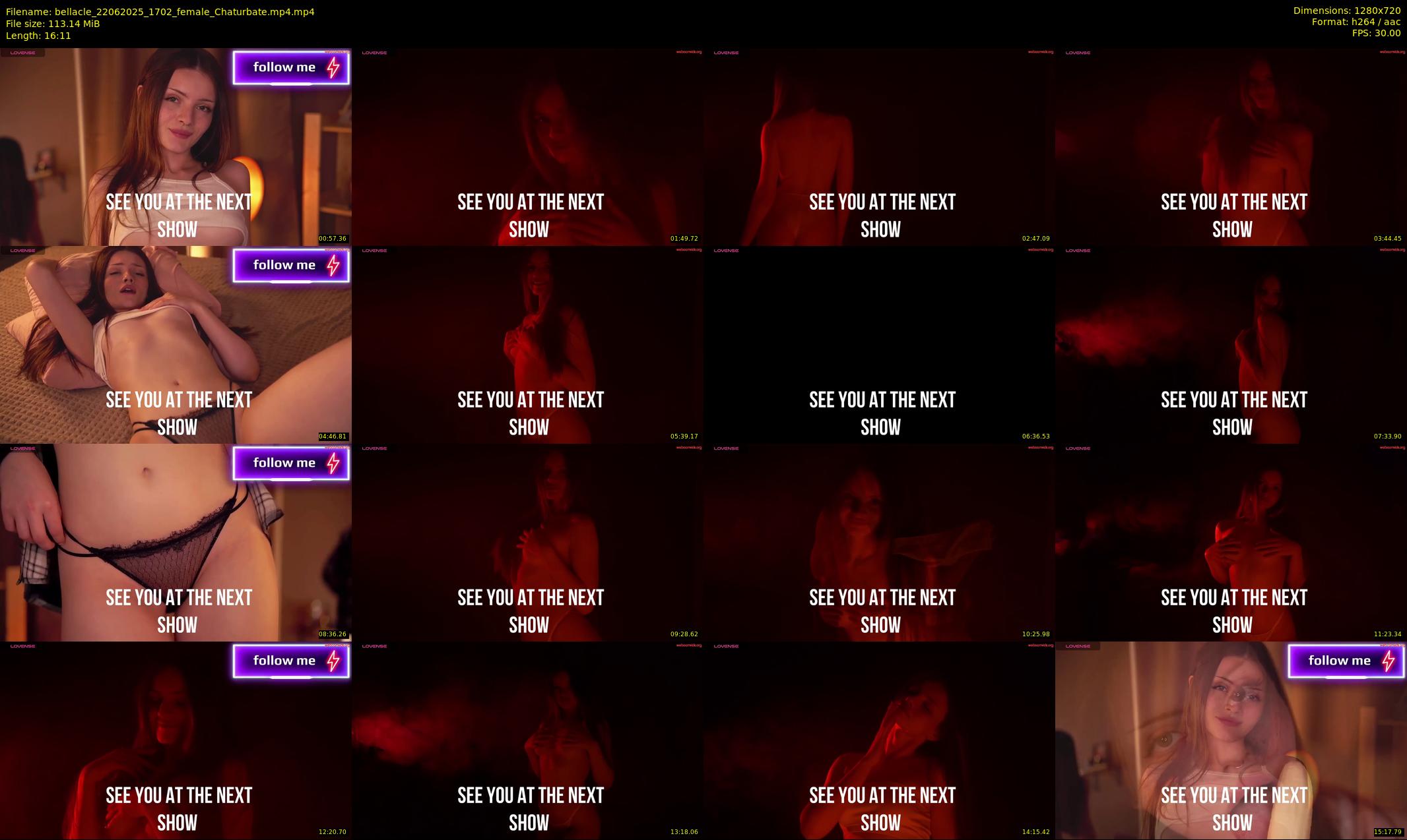 bellacle — 17 minute Chaturbate female cam show recording, 720p, Jun 22, 2025