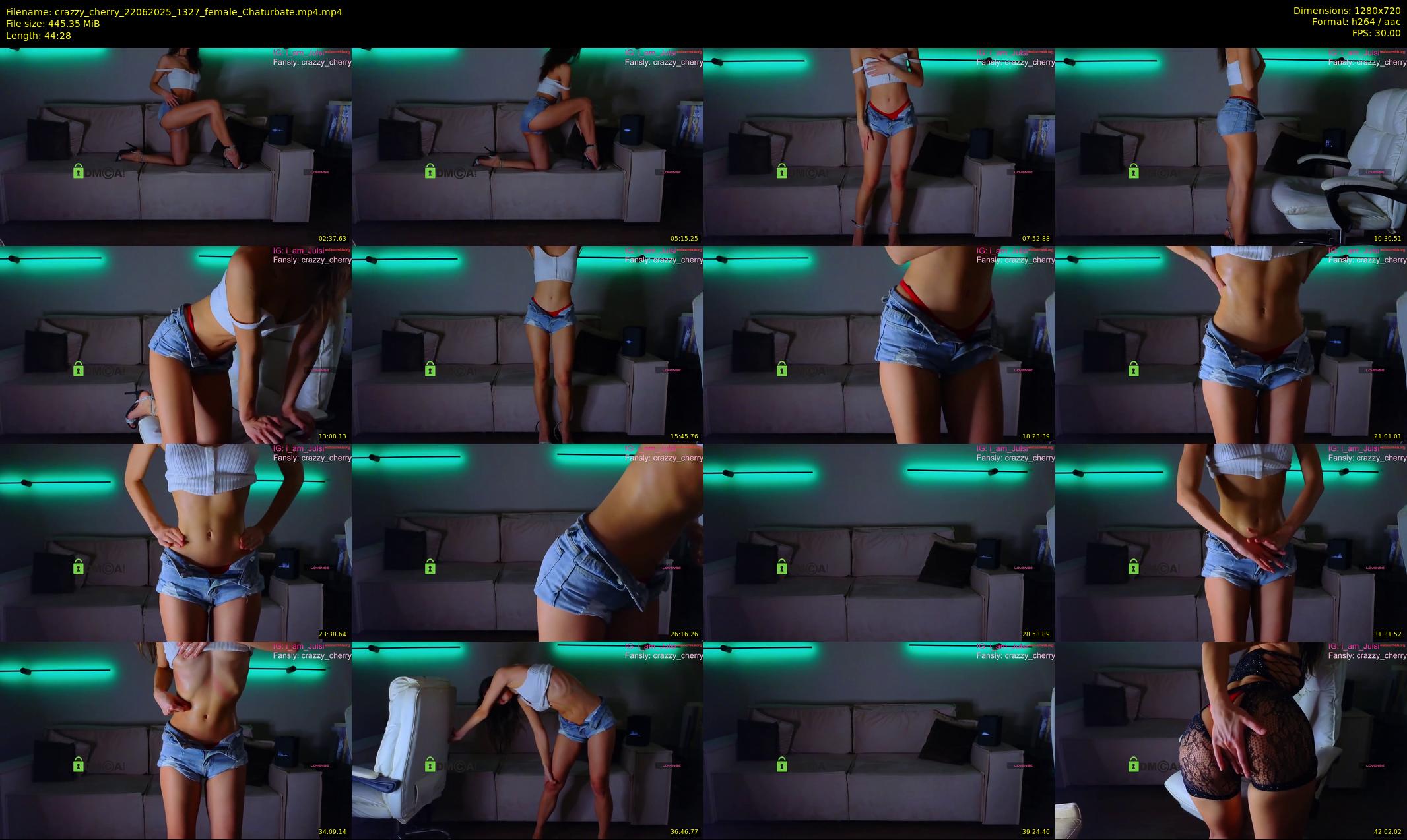 crazzy_cherry — 45 minute Chaturbate female cam show recording, 720p, Jun 22, 2025
