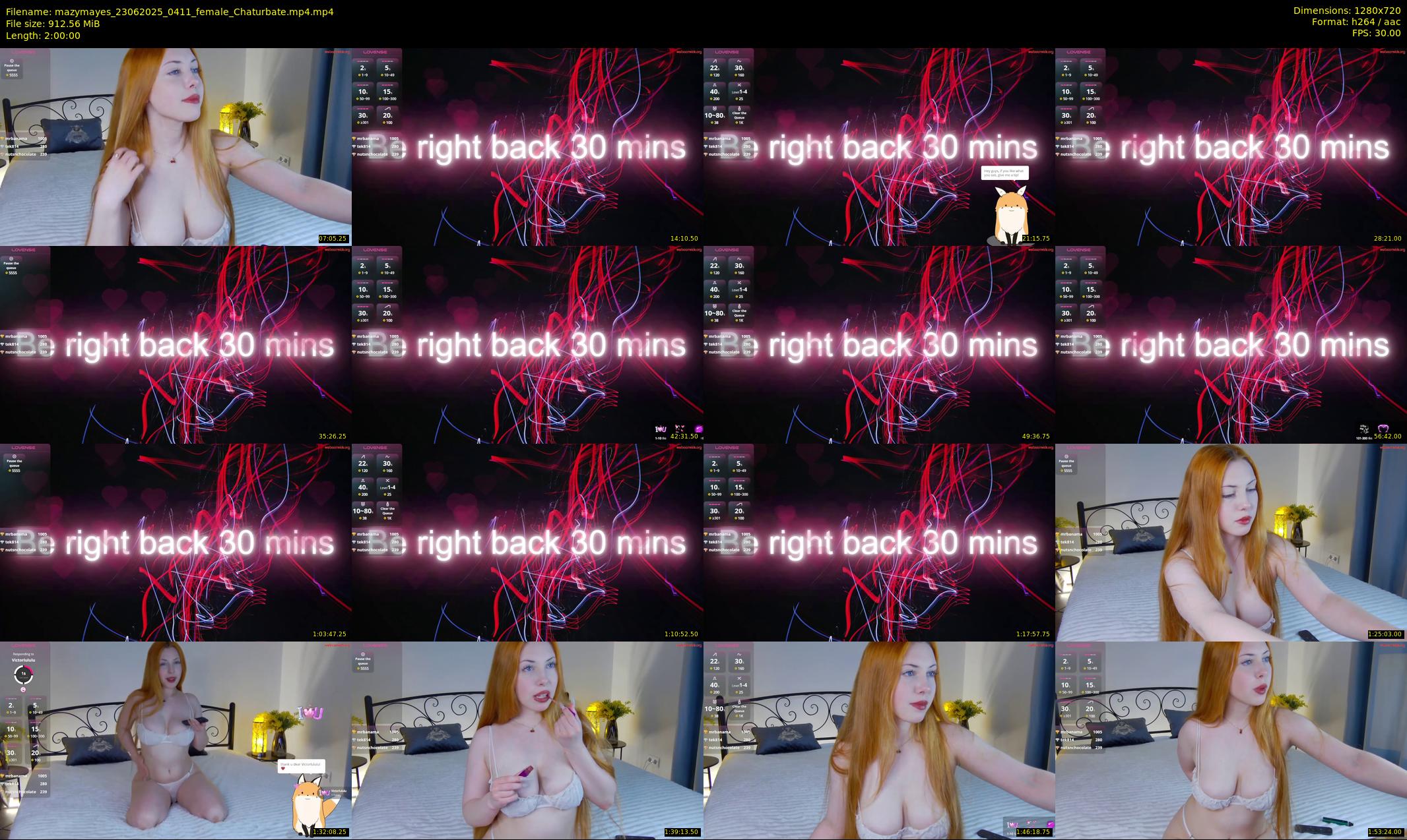 mazymayes — 120 minute Chaturbate female cam show recording, 720p, Jun 23, 2025