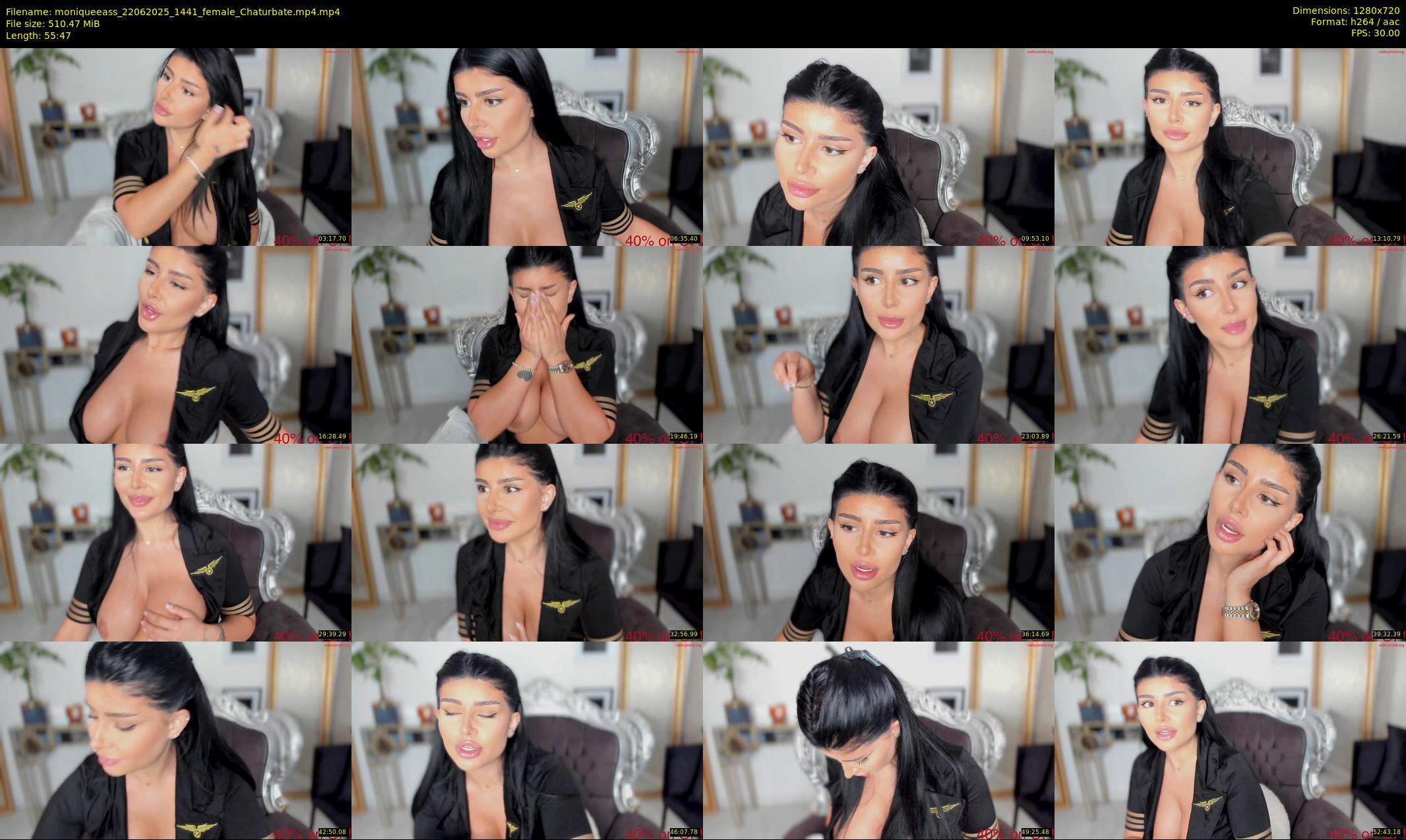 moniqueeass — 56 minute Chaturbate female cam show recording, 720p, Jun 22, 2025