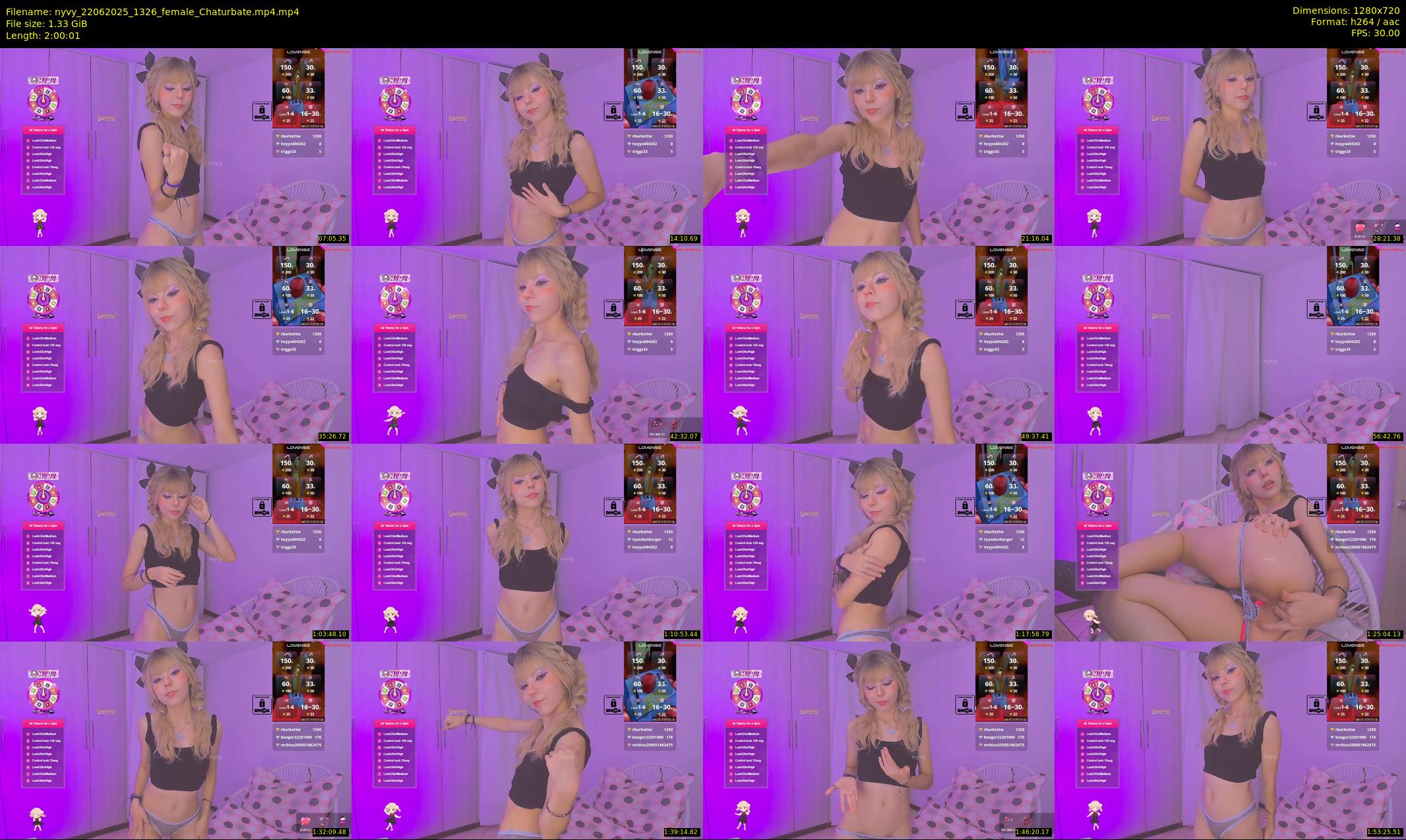 nyvy — 121 minute Chaturbate female cam show recording, 720p, Jun 22, 2025
