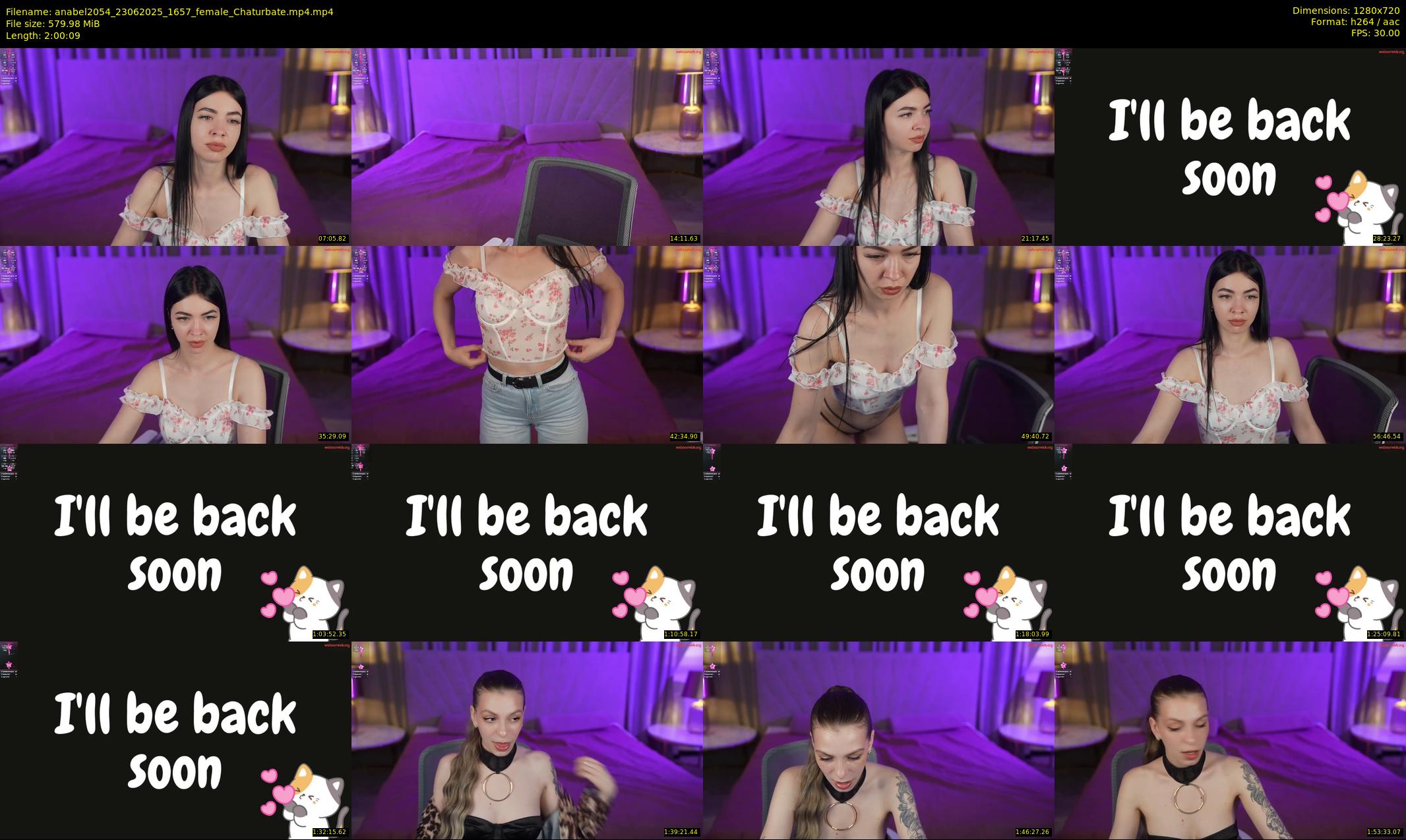 anabel2054 — 121 minute Chaturbate female cam show recording, 720p, Jun 23, 2025