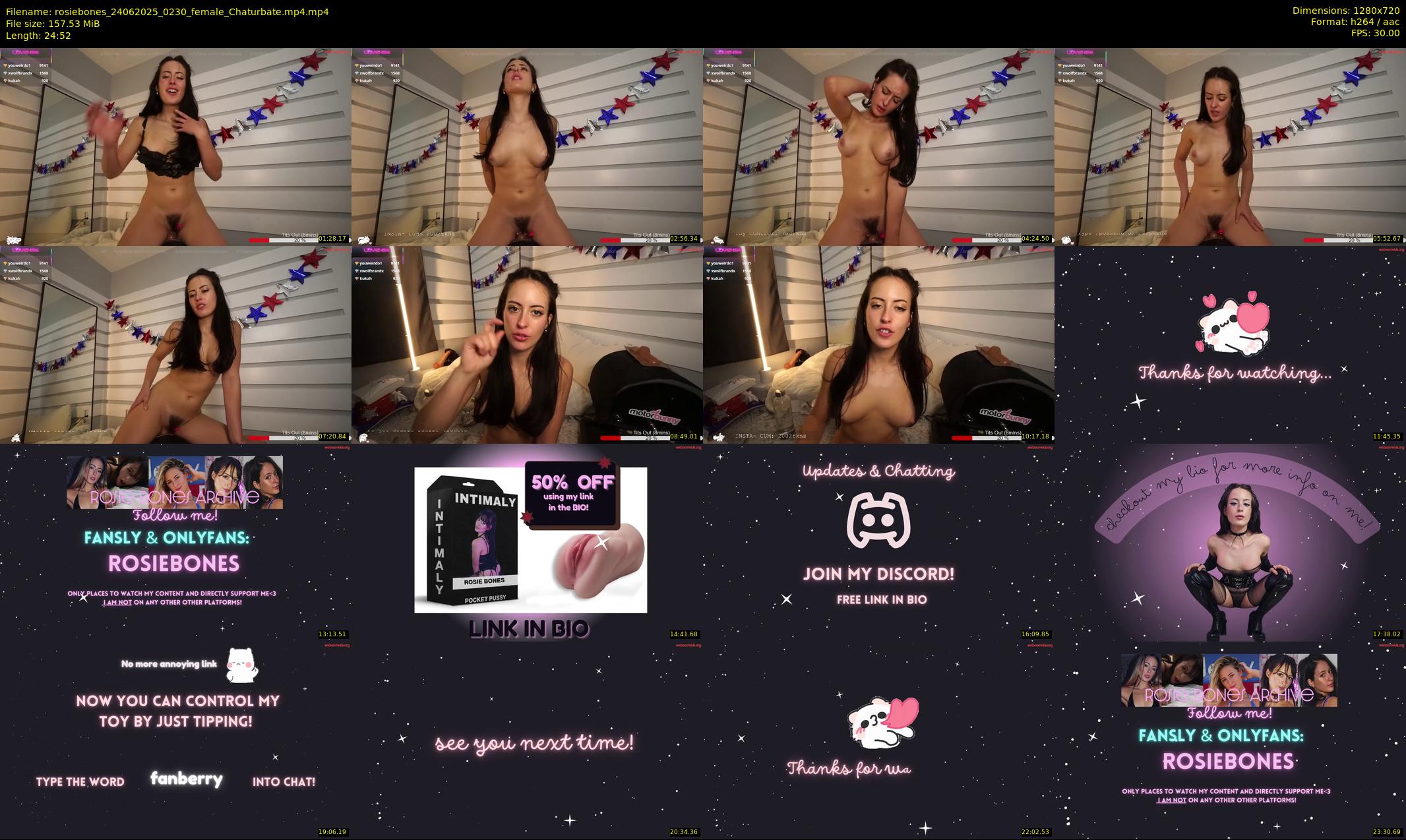 rosiebones — 25 minute Chaturbate female cam show recording, 720p, Jun 24, 2025