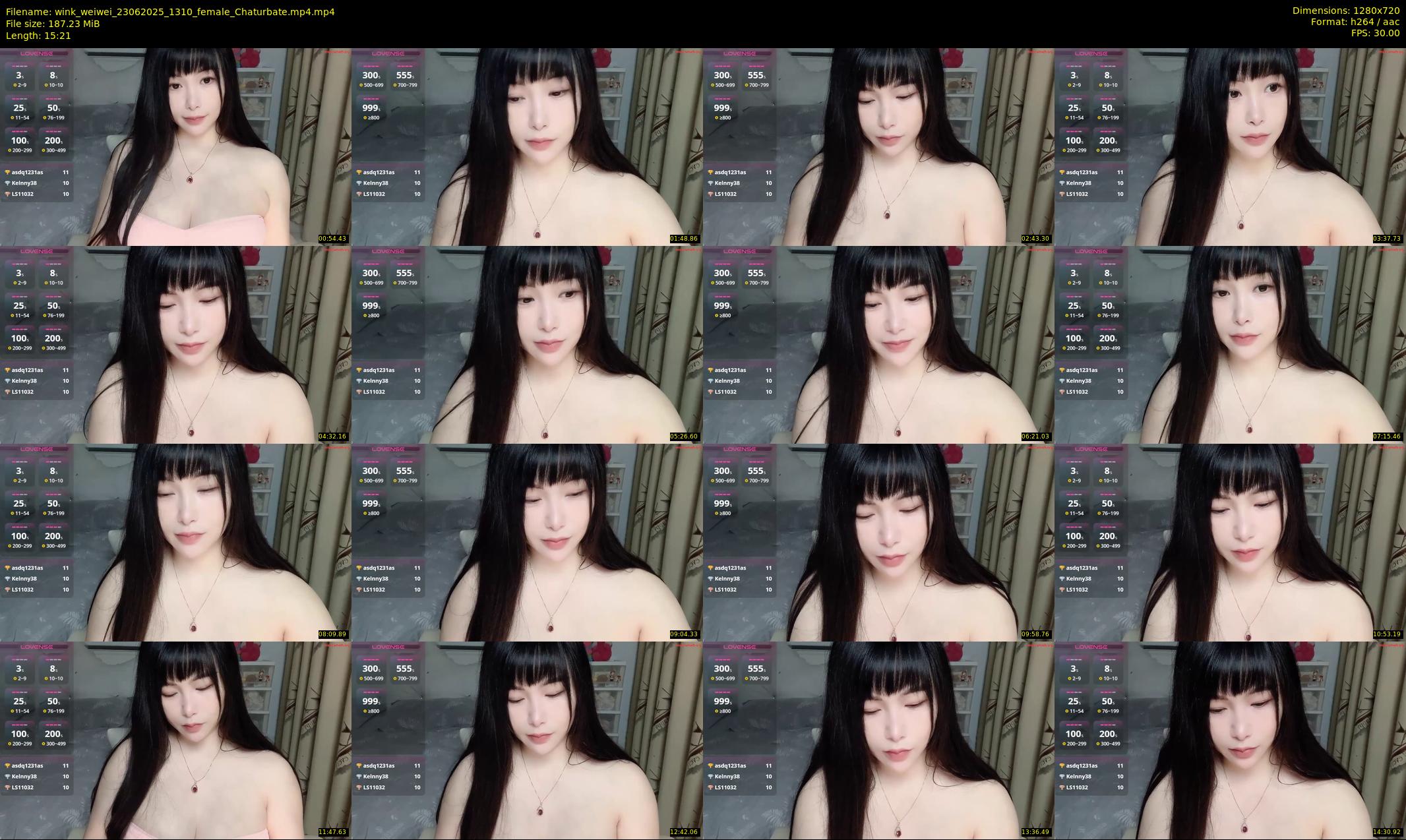 wink_weiwei — 16 minute Chaturbate female cam show recording, 720p, Jun 23, 2025