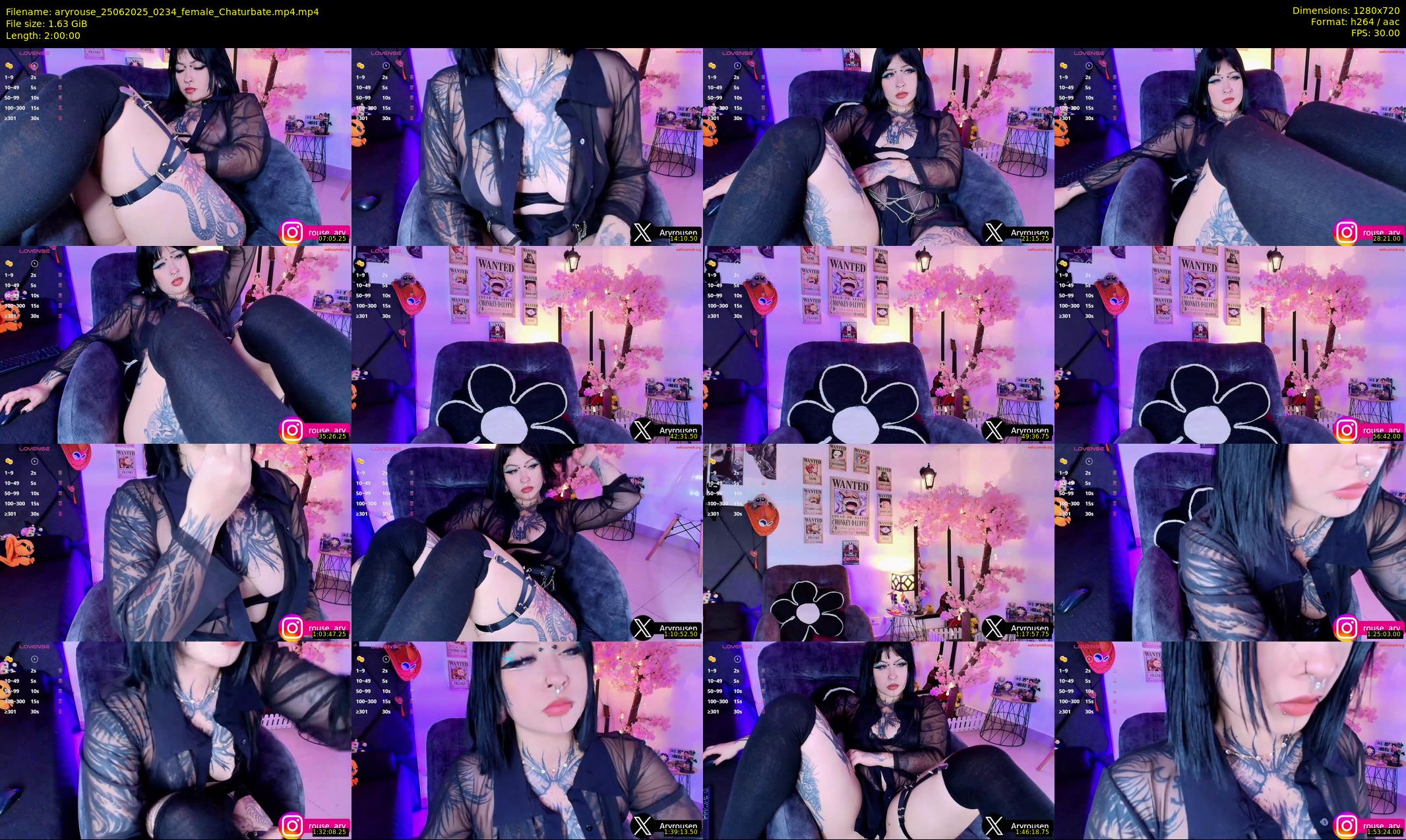 aryrouse — 120 minute Chaturbate female cam show recording, 720p, Jun 25, 2025