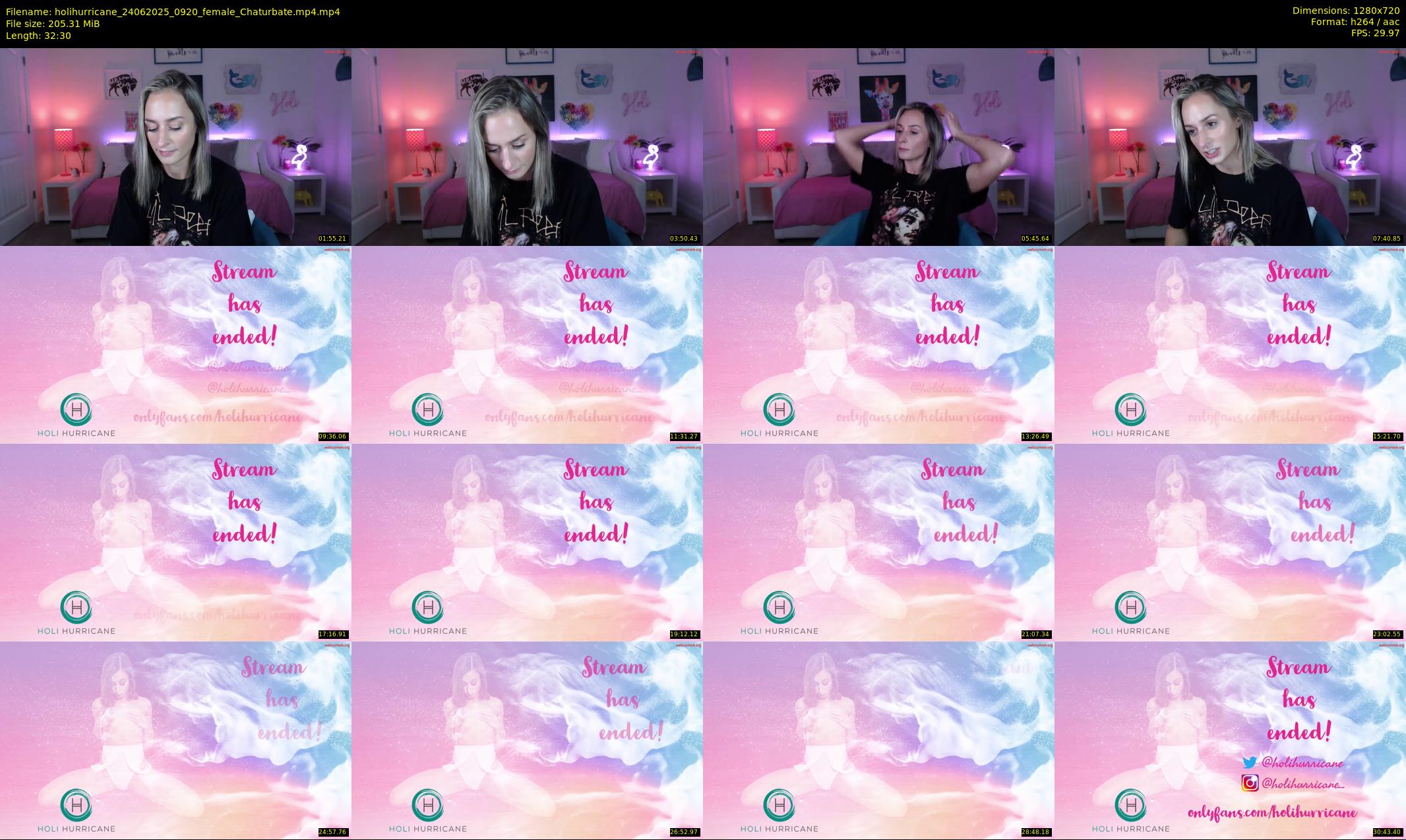 holihurricane — 33 minute Chaturbate female cam show recording, 720p, Jun 24, 2025