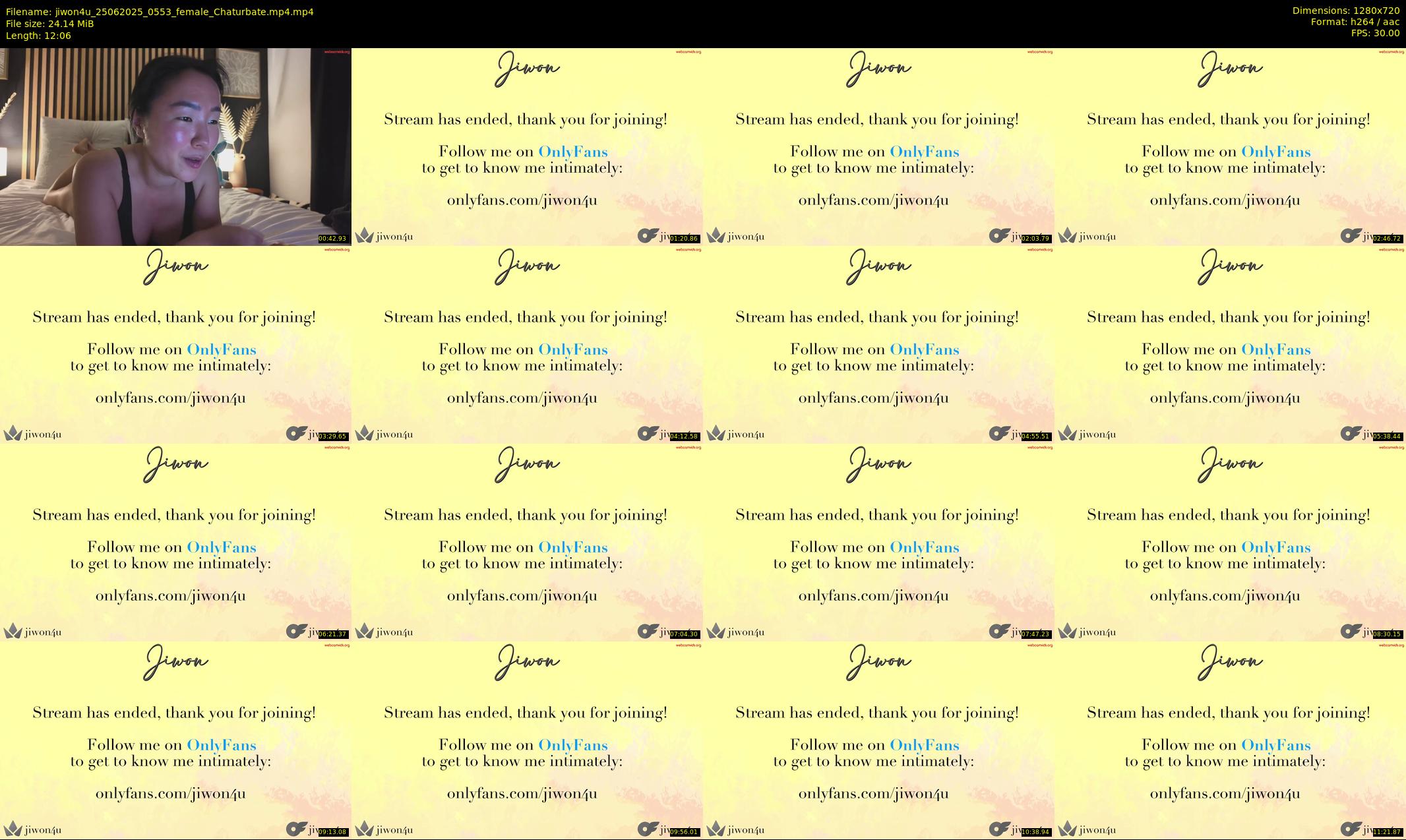 jiwon4u — 13 minute Chaturbate female cam show recording, 720p, Jun 25, 2025