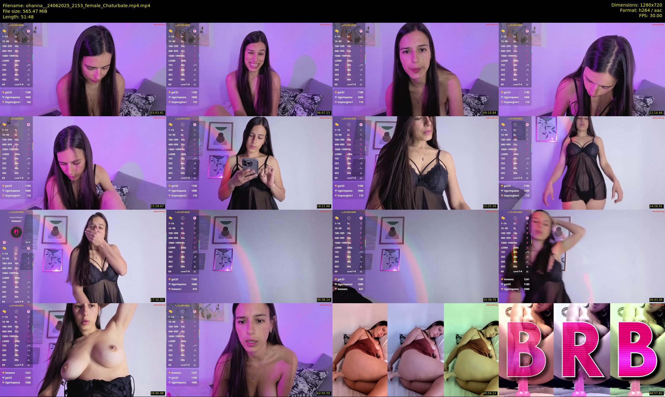 ohanna_ — 52 minute Chaturbate female cam show recording, 720p, Jun 24, 2025