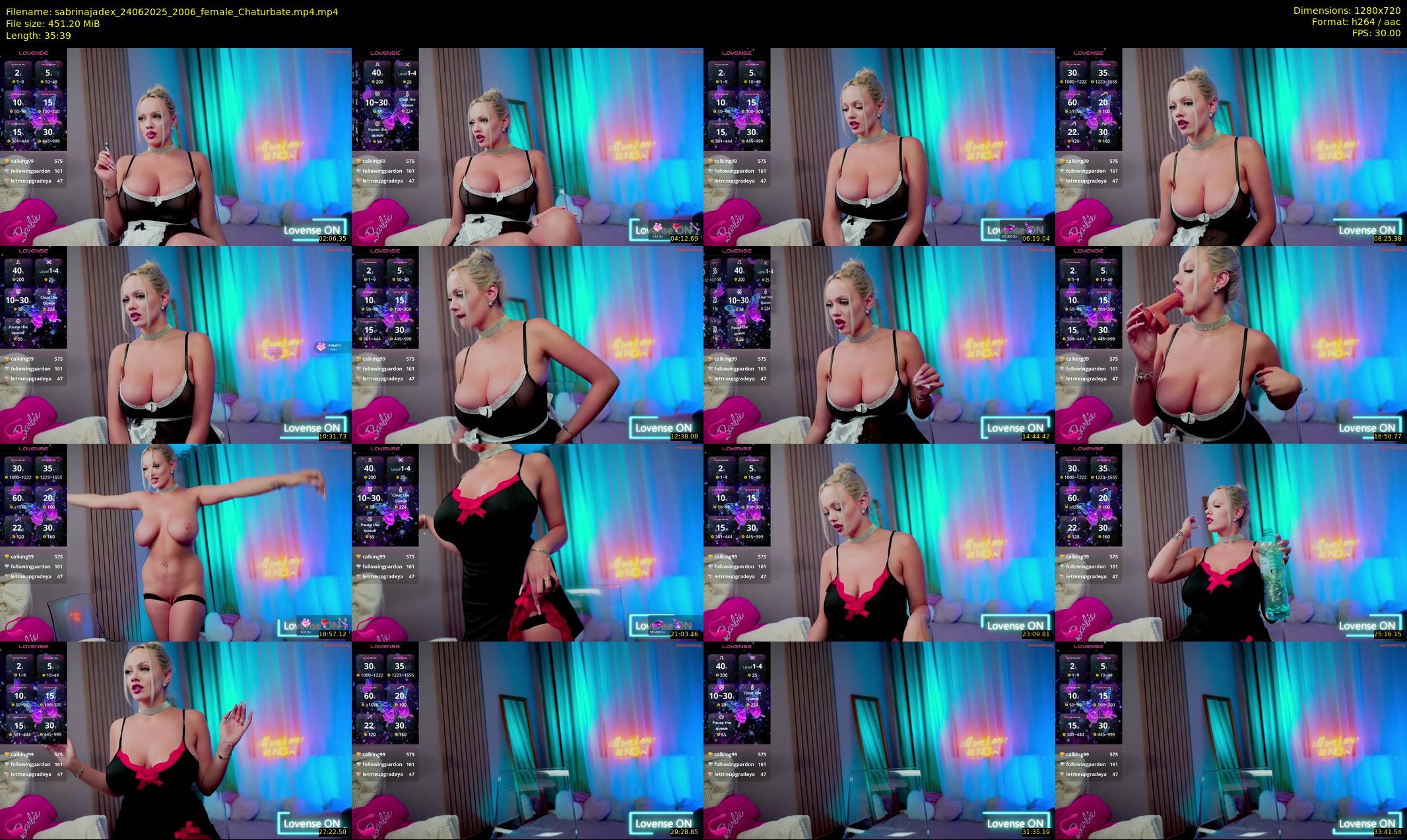 sabrinajadex — 36 minute Chaturbate female cam show recording, 720p, Jun 24, 2025