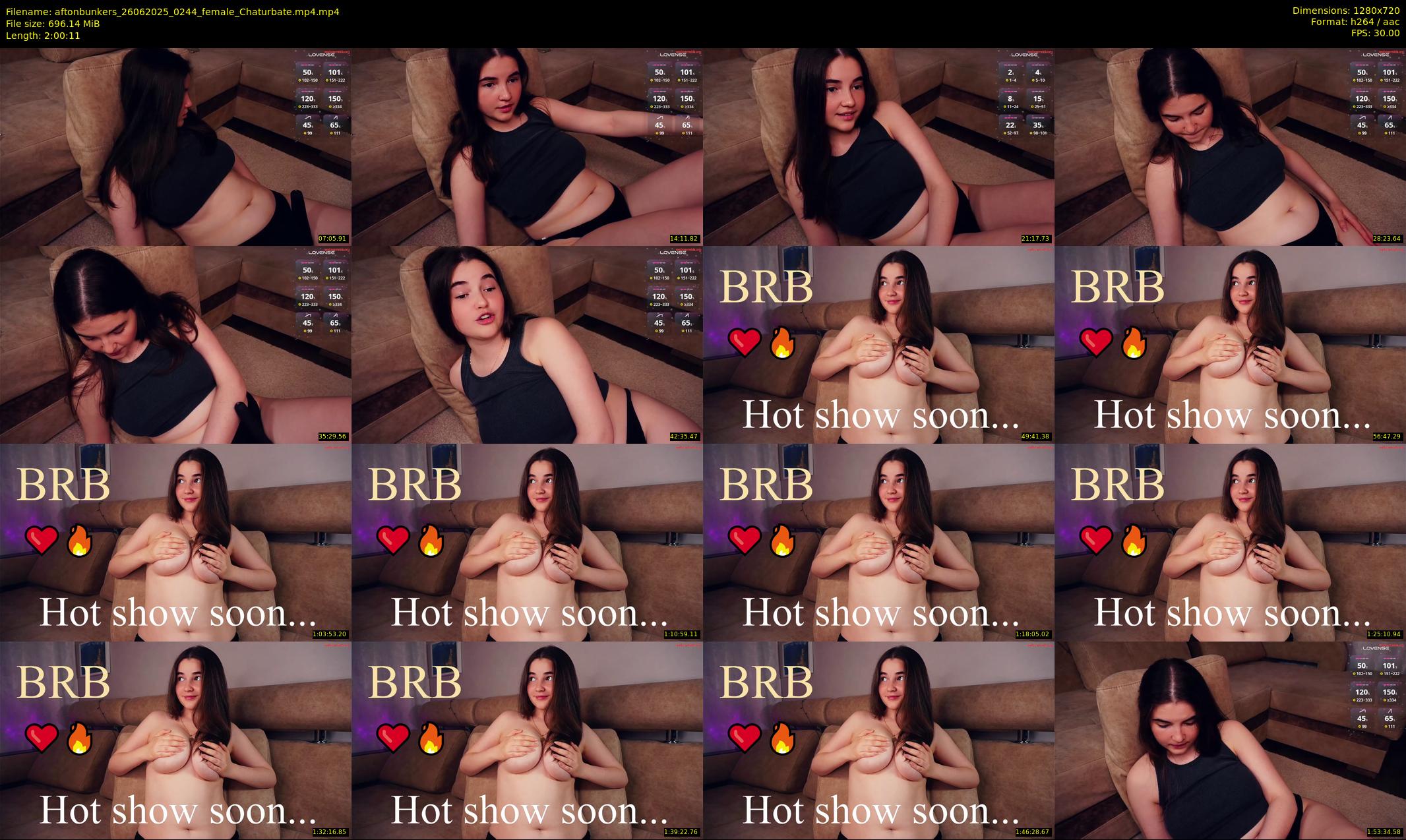 aftonbunkers — 121 minute Chaturbate female cam show recording, 720p, Jun 26, 2025