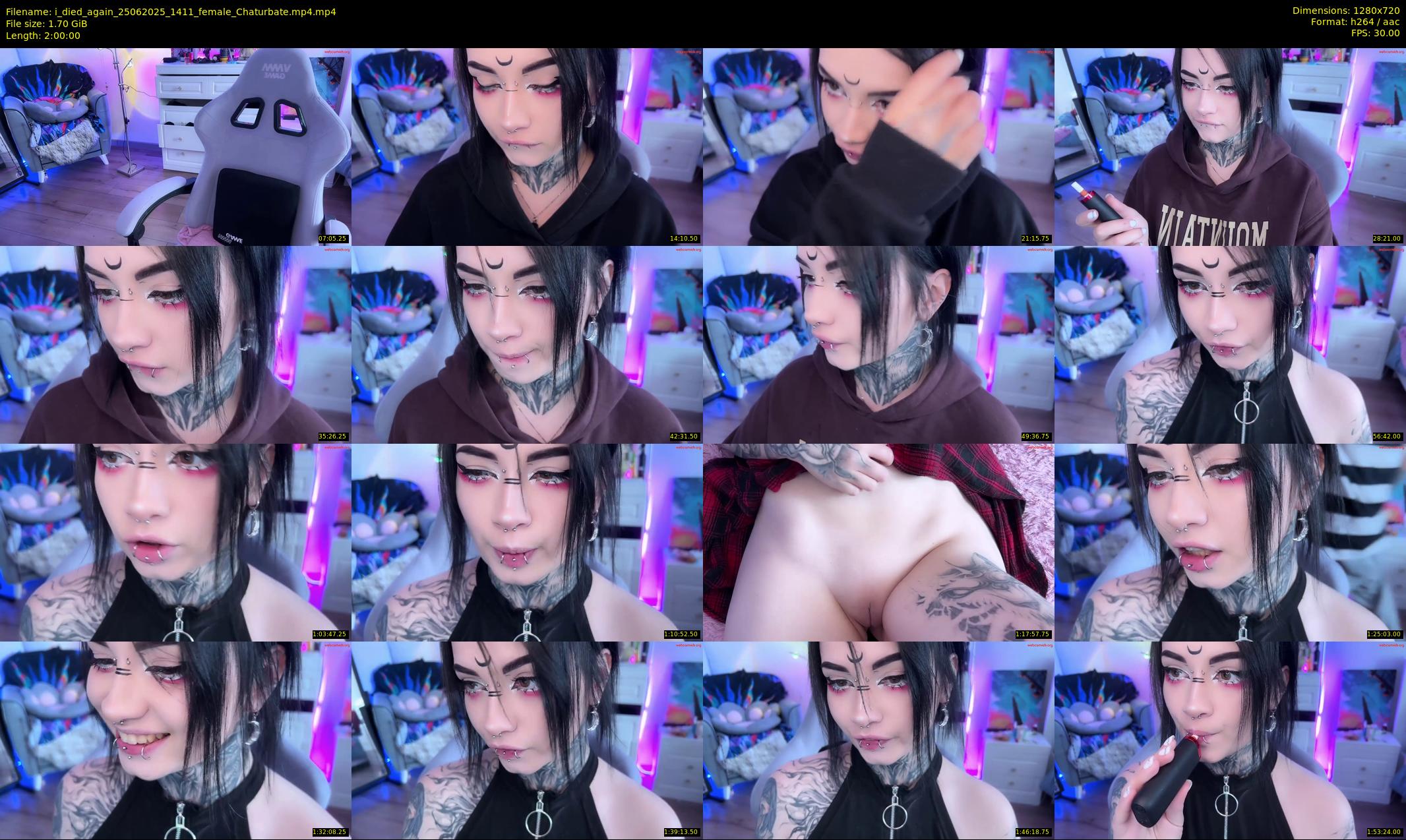 i_died_again — 120 minute Chaturbate female cam show recording, 720p, Jun 25, 2025