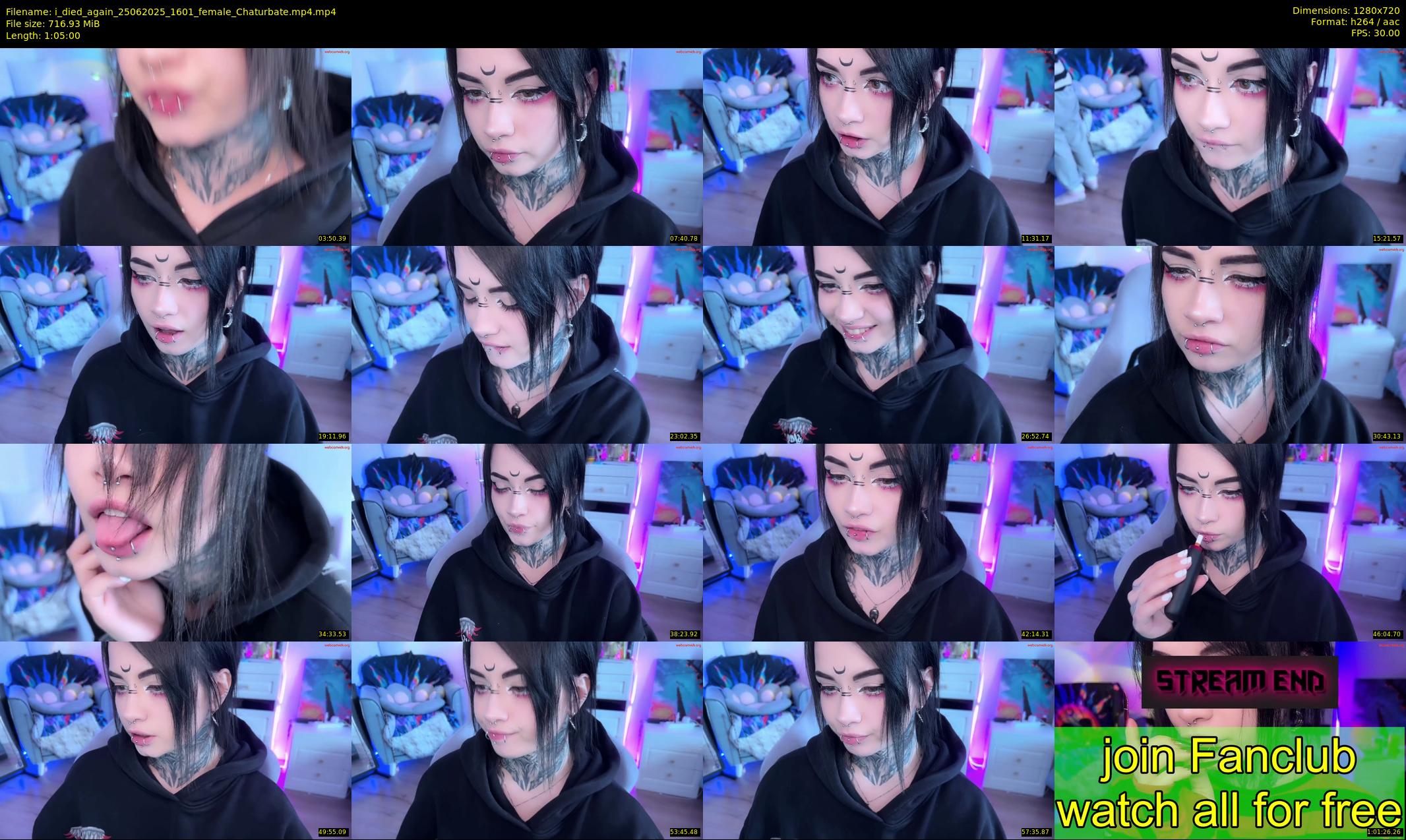 i_died_again — 65 minute Chaturbate female cam show recording, 720p, Jun 25, 2025