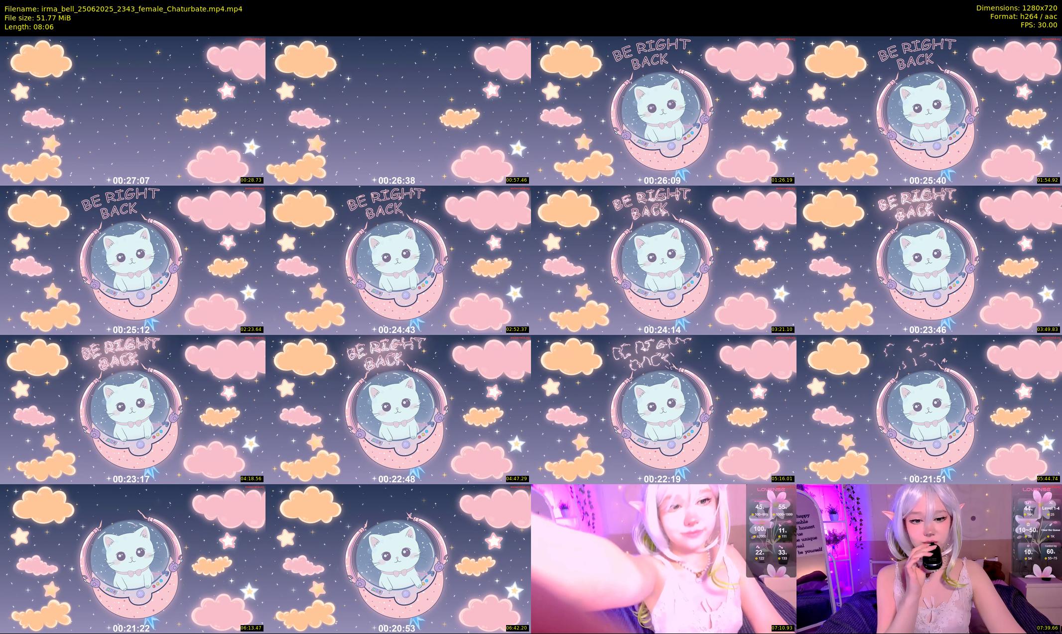 irma_bell — 9 minute Chaturbate female cam show recording, 720p, Jun 25, 2025