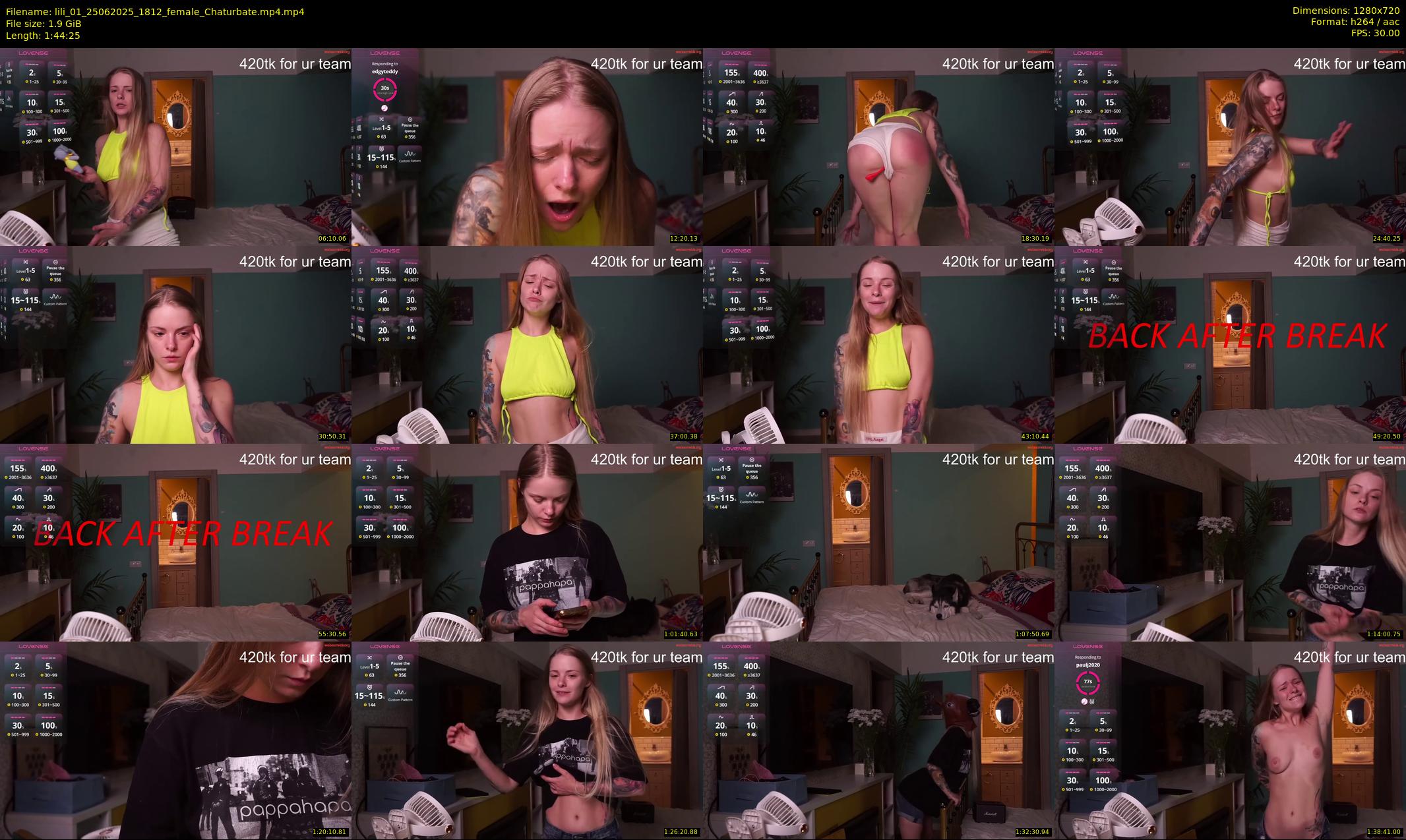 lili_01 — 105 minute Chaturbate female cam show recording, 720p, Jun 25, 2025